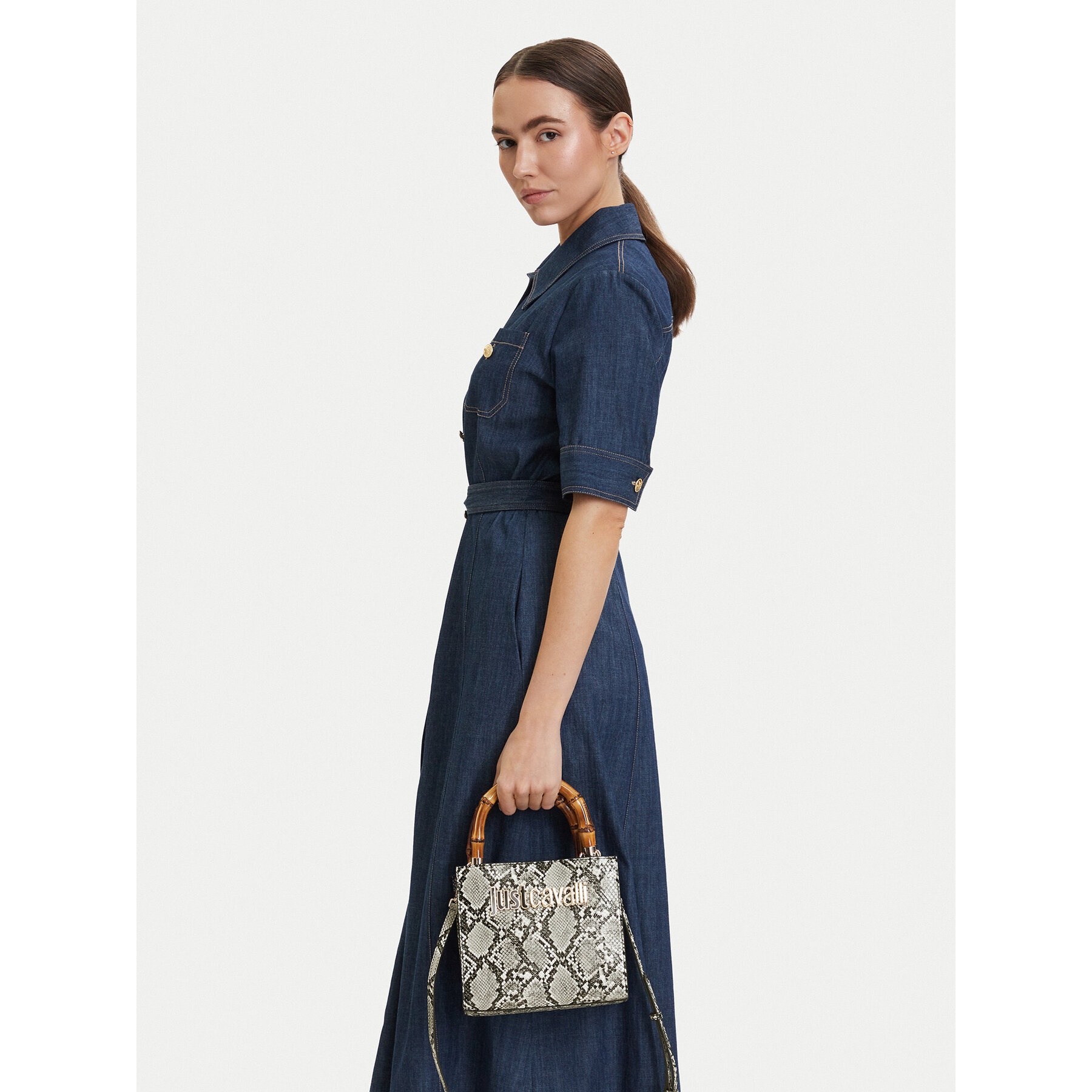 Τσάντα Just Cavalli 80RA4BD2 ZSD84 Γκρι