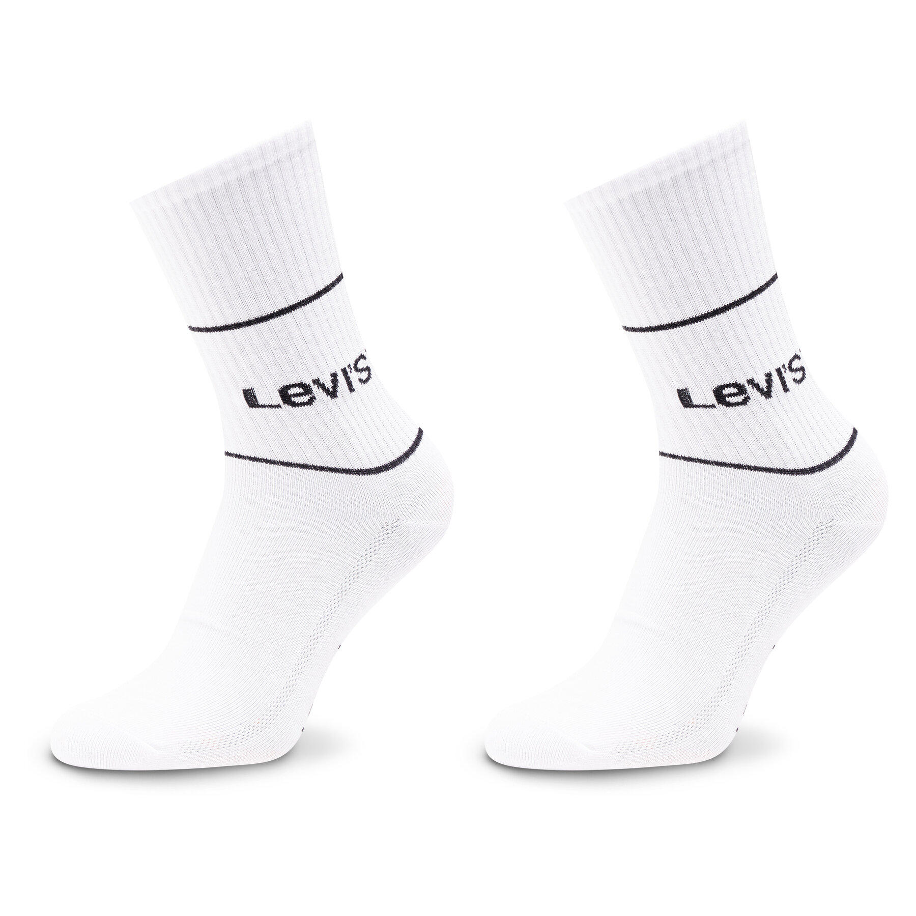 Lot de 2 paires de chaussettes hautes unisexe Levi's® 701210567 Blanc