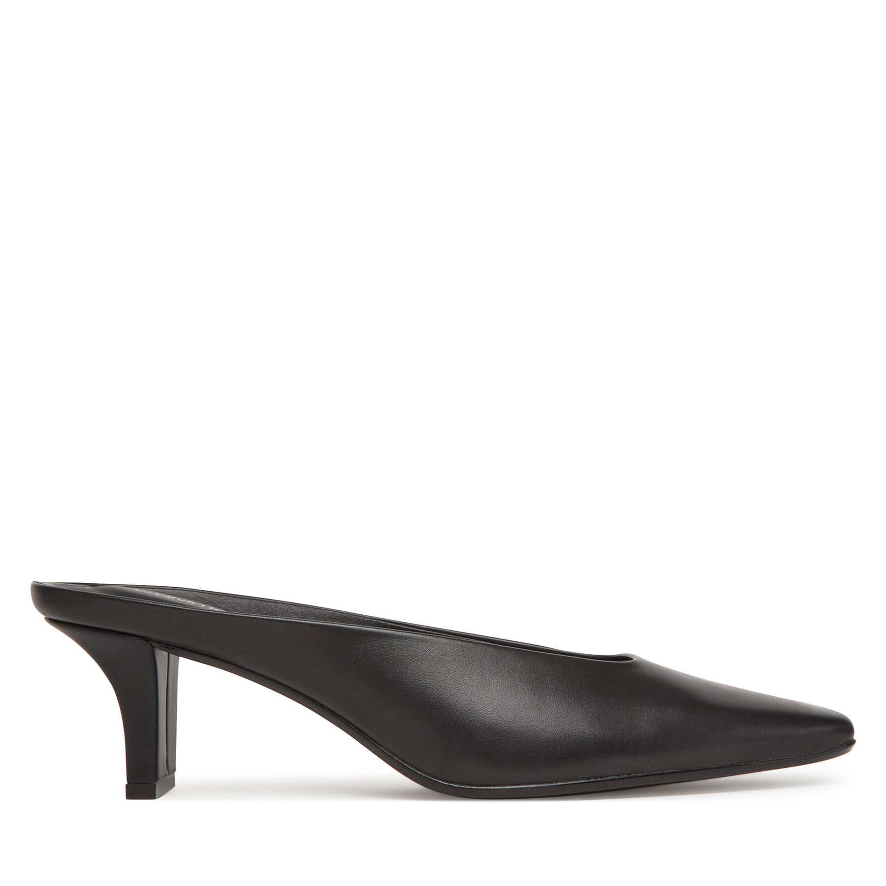 Papucs Calvin Klein Heel Mule Pump 50 - Lth HW0HW02332 Fekete