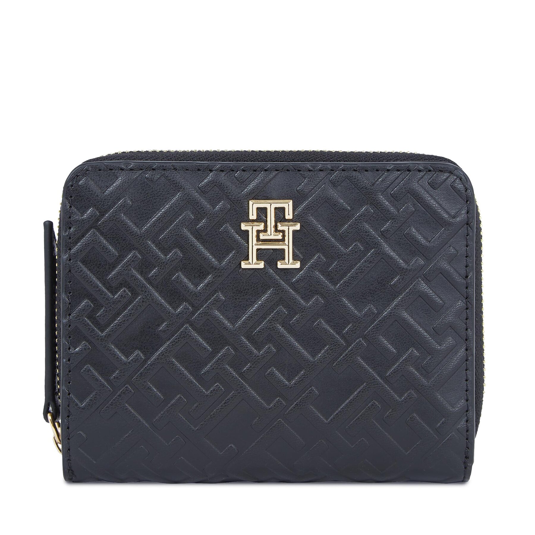 Mały Portfel Damski Tommy Hilfiger Czarny Th Refined Med Za Mono AW0AW15755