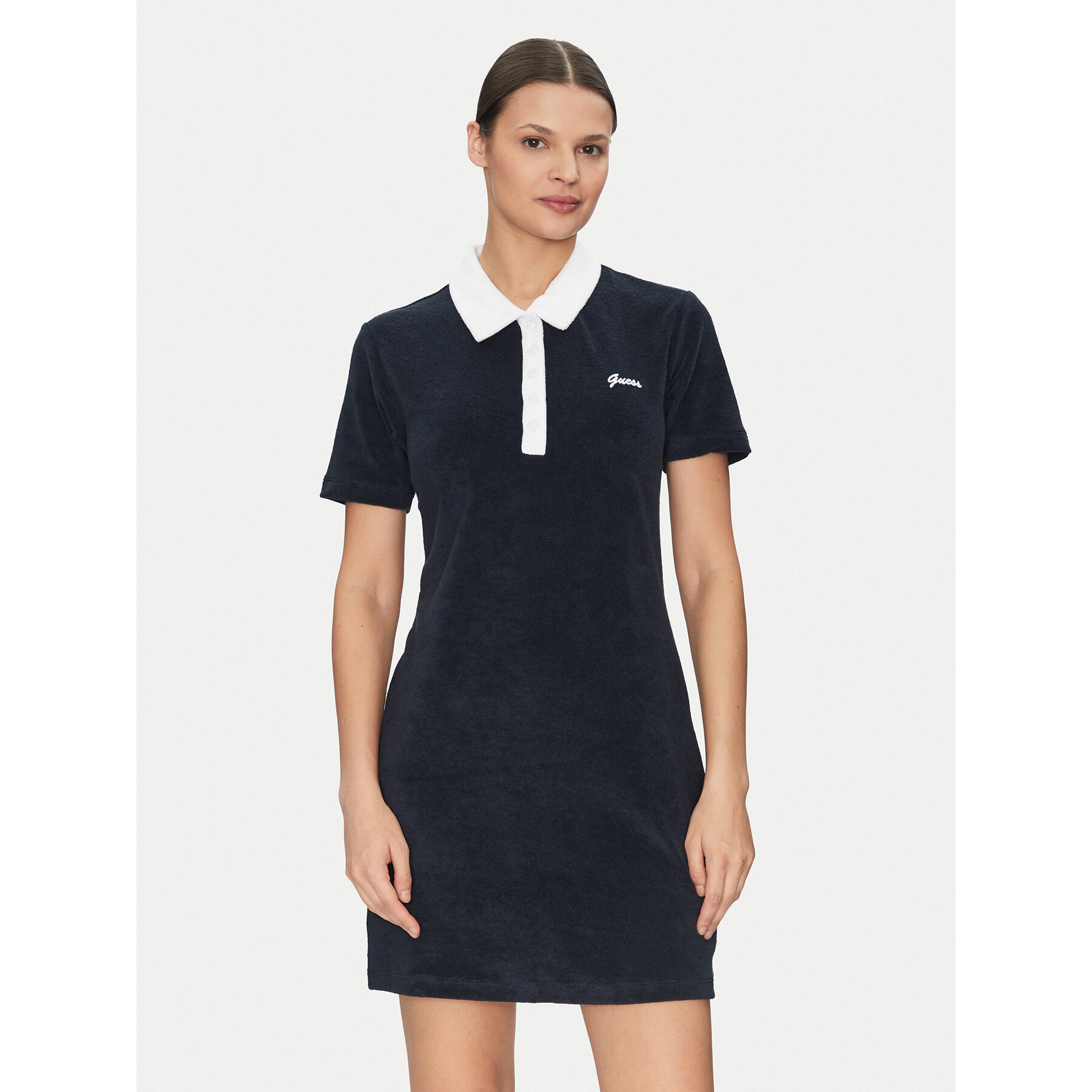 Guess Kleid für den Alltag V5GK01 KCQV1 Dunkelblau Regular Fit