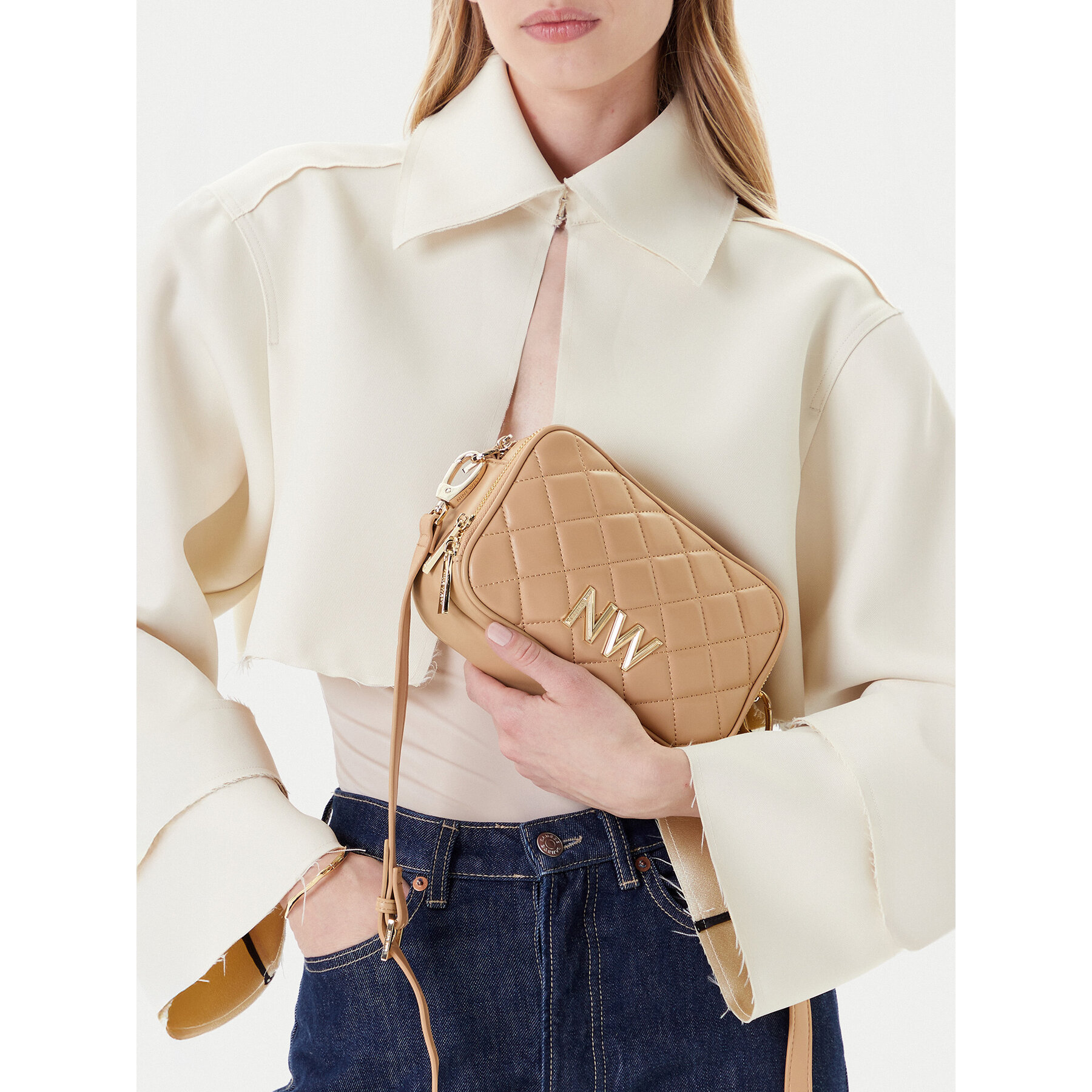 Дамска чанта Nine West CEO-Greenwich-Glam-LX7669 Бежов