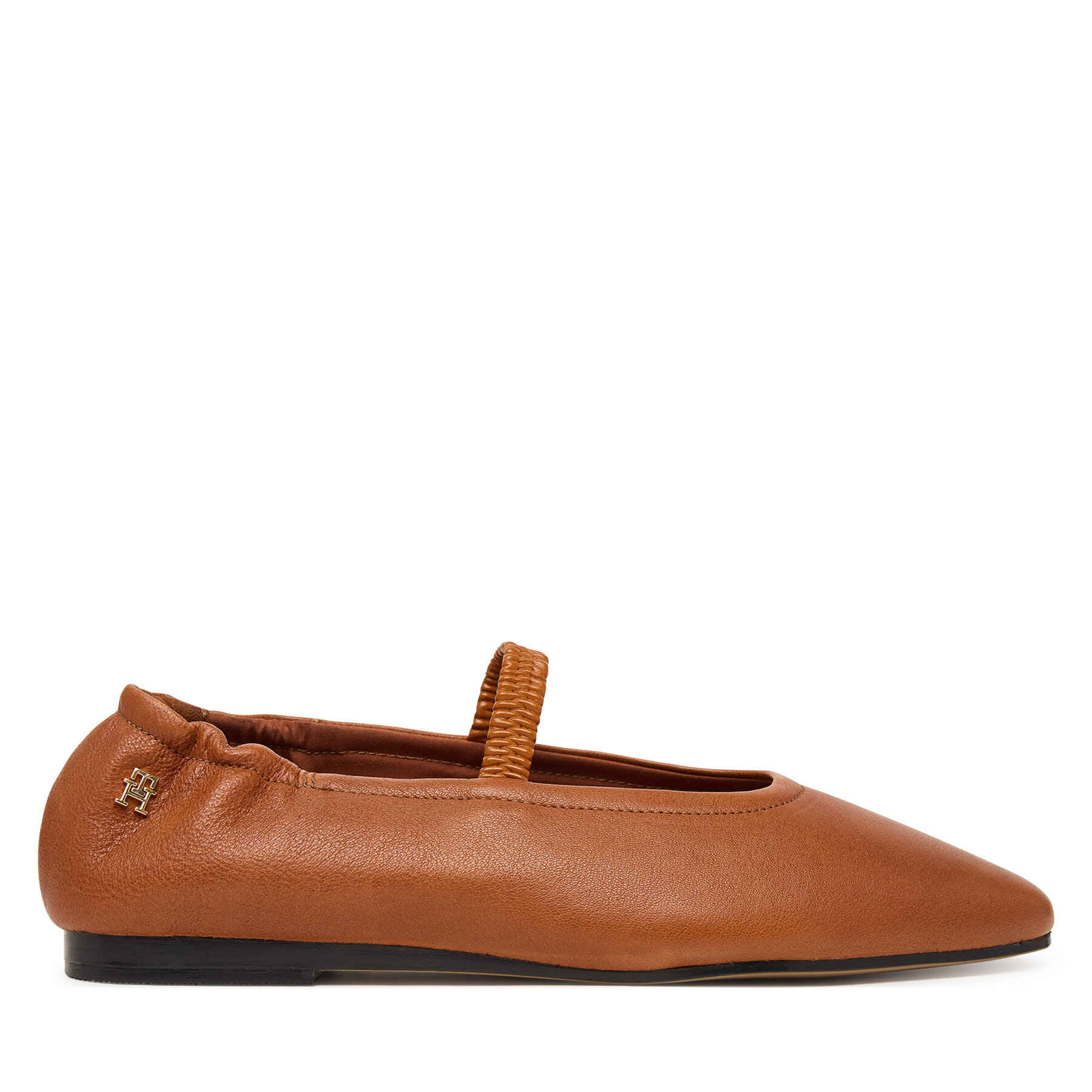 Balerinke Tommy Hilfiger Soft Leather Ellastic Ballerina FW0FW09245 Rjava