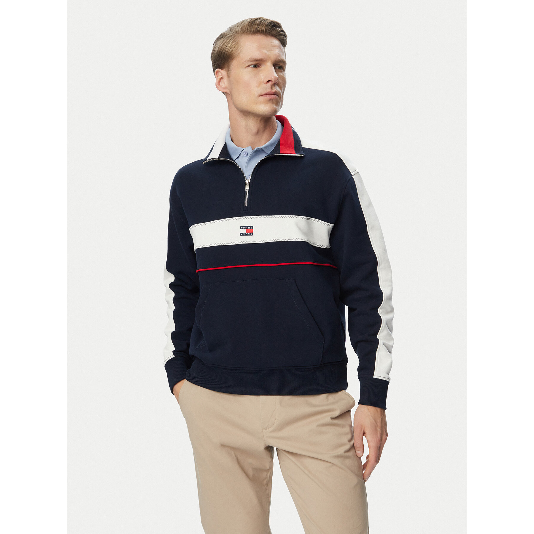 Tommy Jeans Sweatshirt Cblock DM0DM23244 Dunkelblau Relaxed Fit