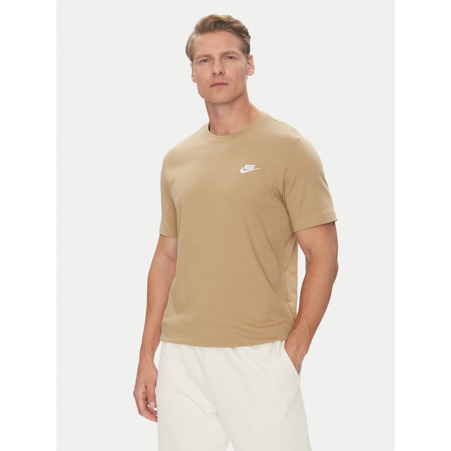 Nike T-Shirt Nsw Club Tee AR4997 Χακί Regular Fit