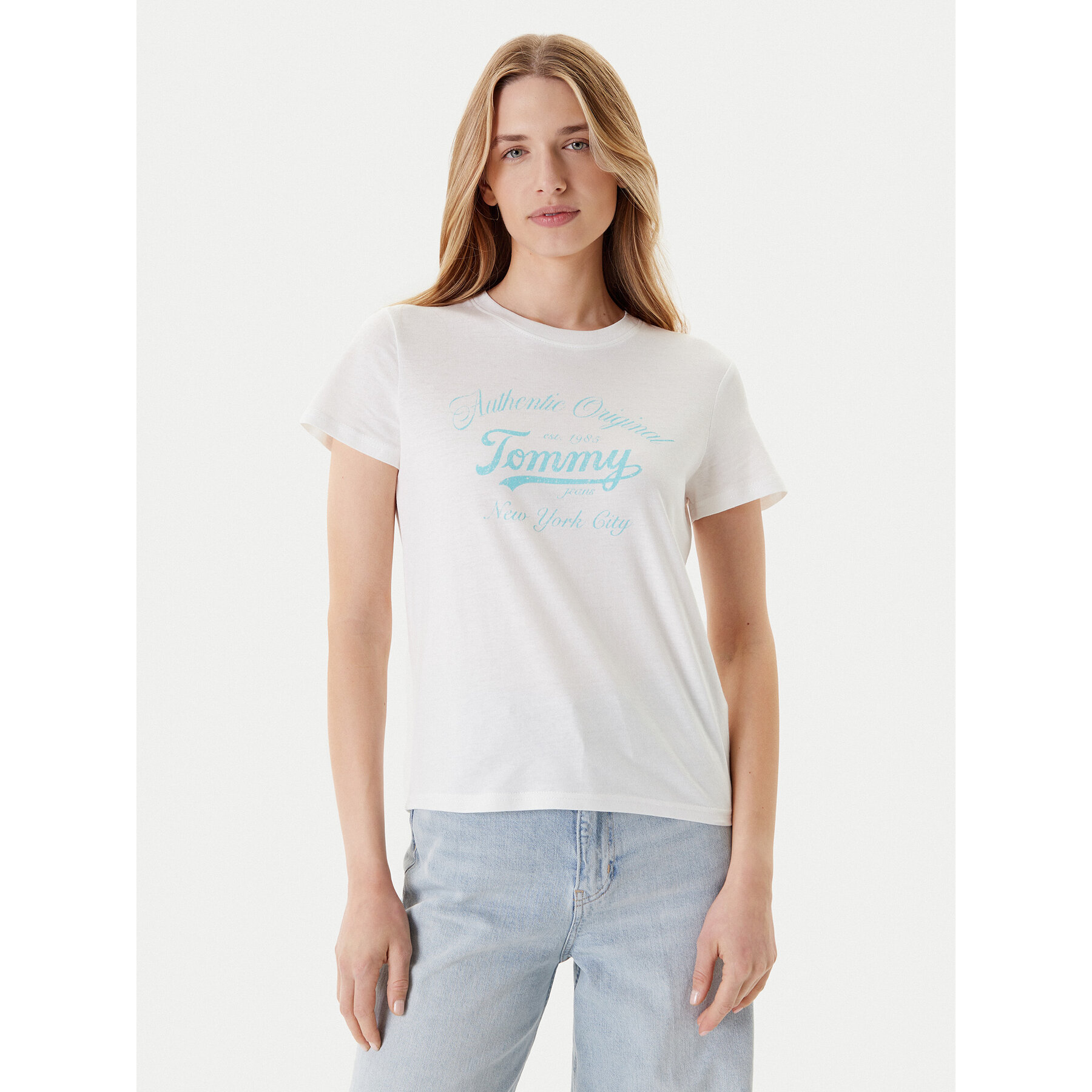 Tommy Jeans Póló Essential DW0DW21404 Fehér Regular Fit