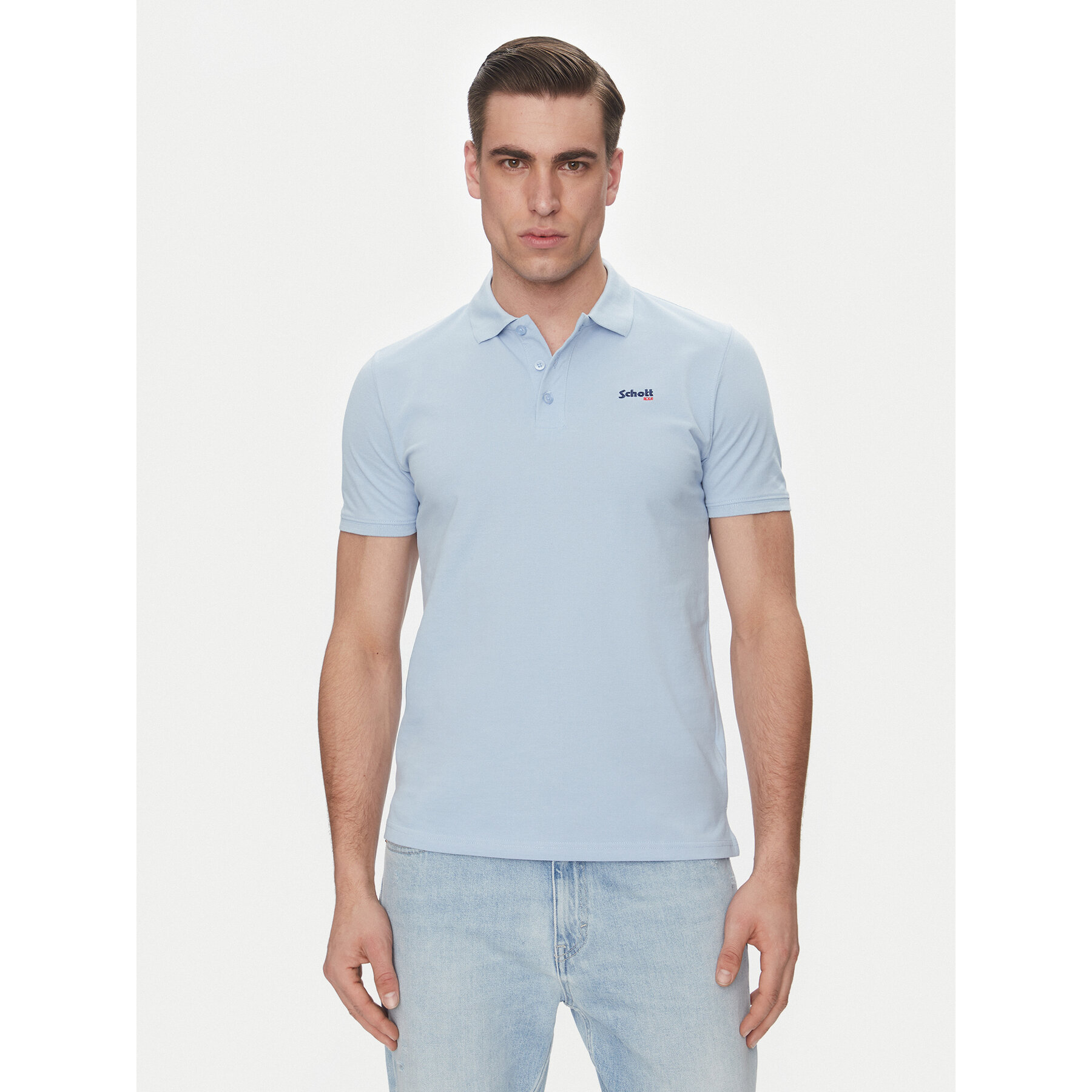 Schott NYC Pólóing PSCASUAL Kék Regular Fit