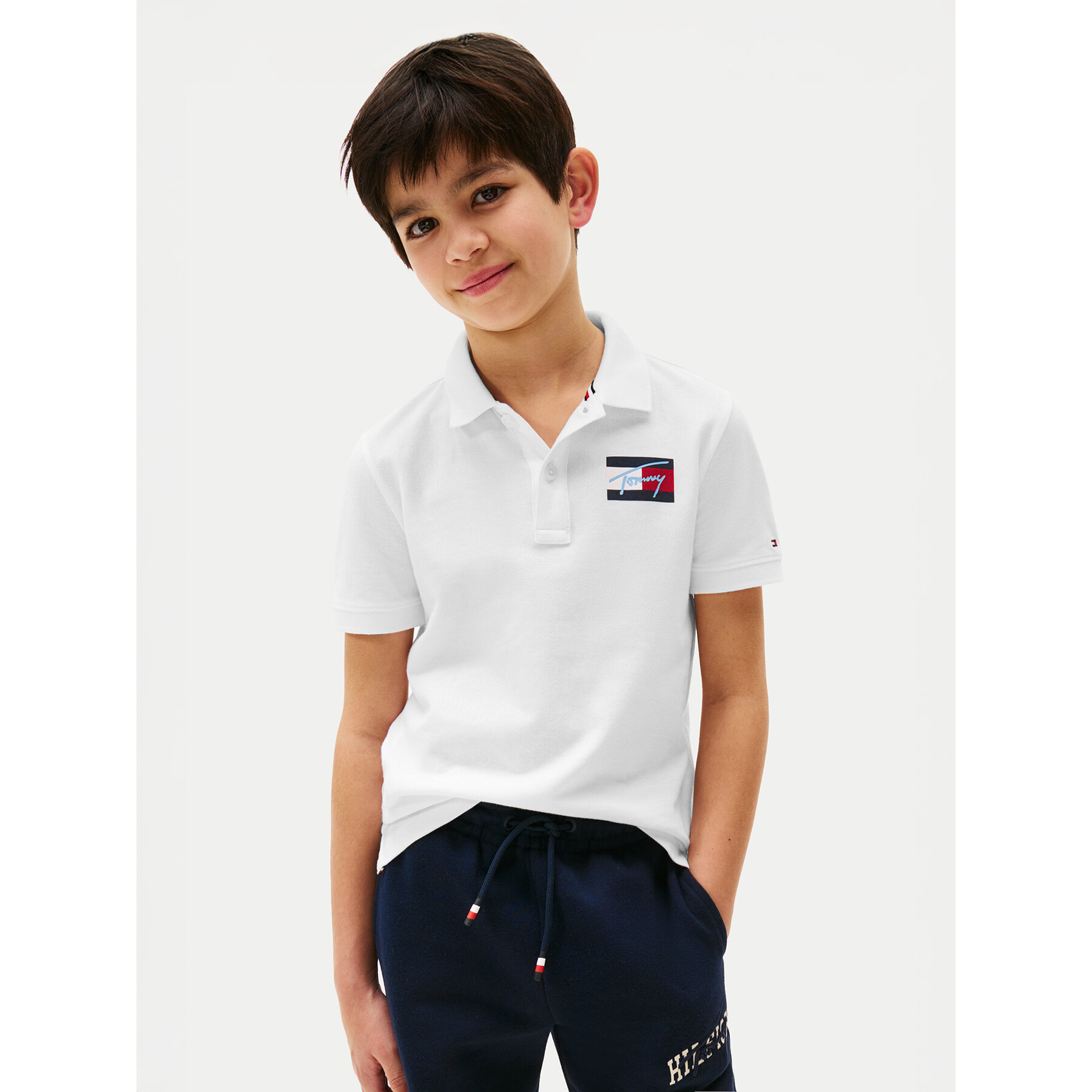 Tommy Hilfiger Tommy Hilfiger Polo Script Flag Logo KB0KB09711 Λευκό Regular Fit