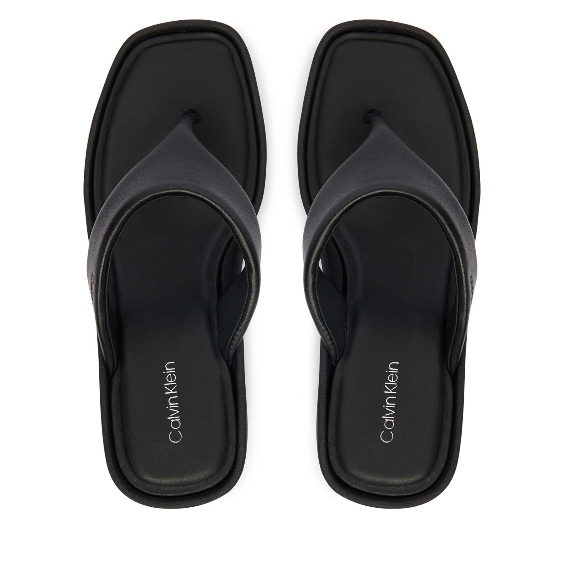 Žabky Calvin Klein Wedge 70 Sndl Thong Lth HW0HW02880 Čierna