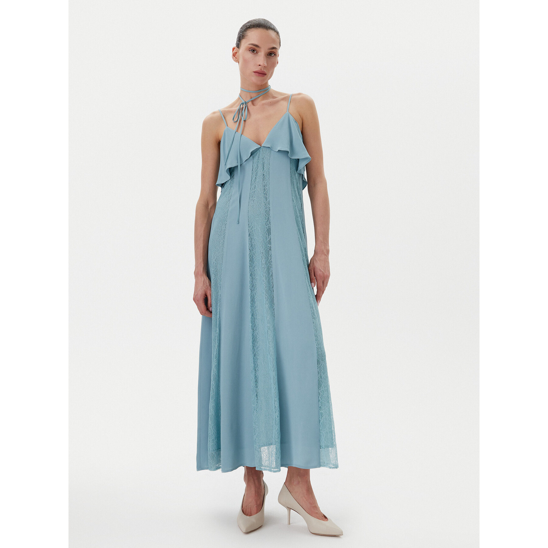 TWINSET Sommerkleid 251TP2412 Blau Regular Fit