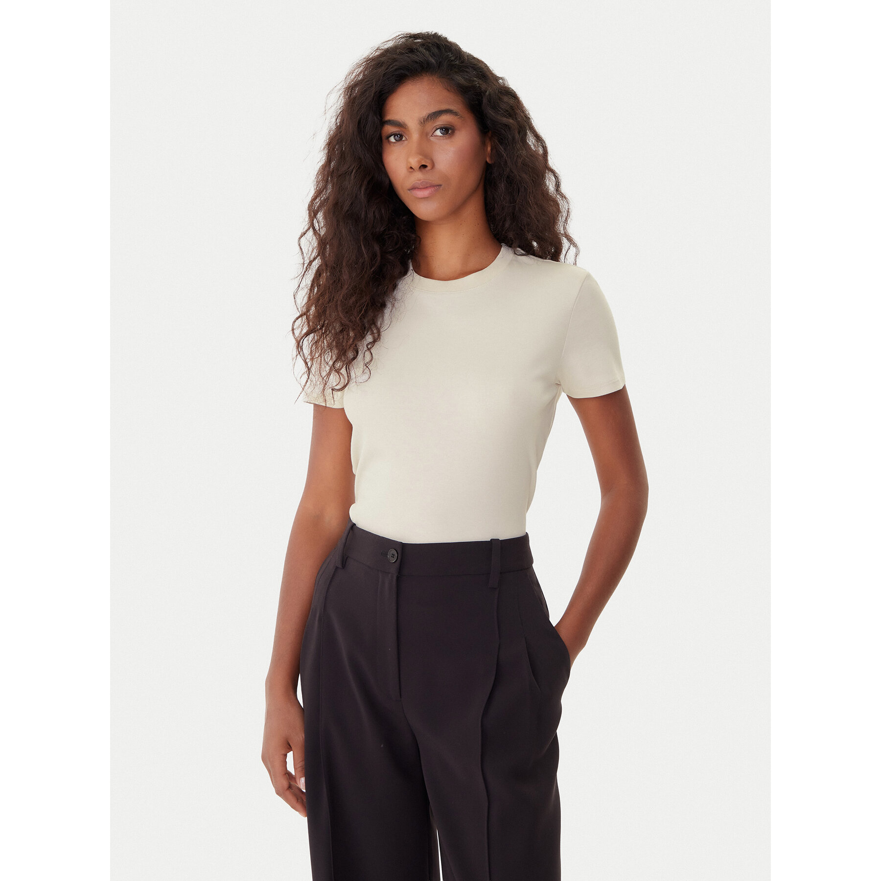 Calvin Klein T-Shirt LV044C216G Écru Regular Fit