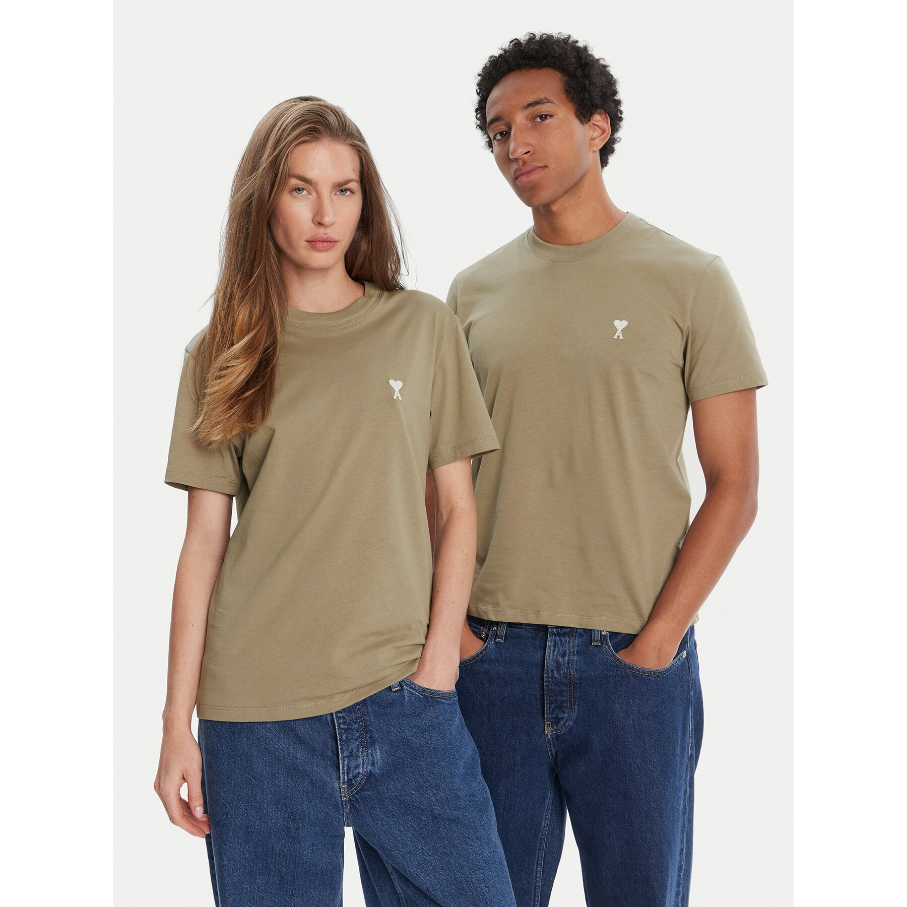 AMI Paris T-Shirt HTS060.724 Χακί Regular Fit
