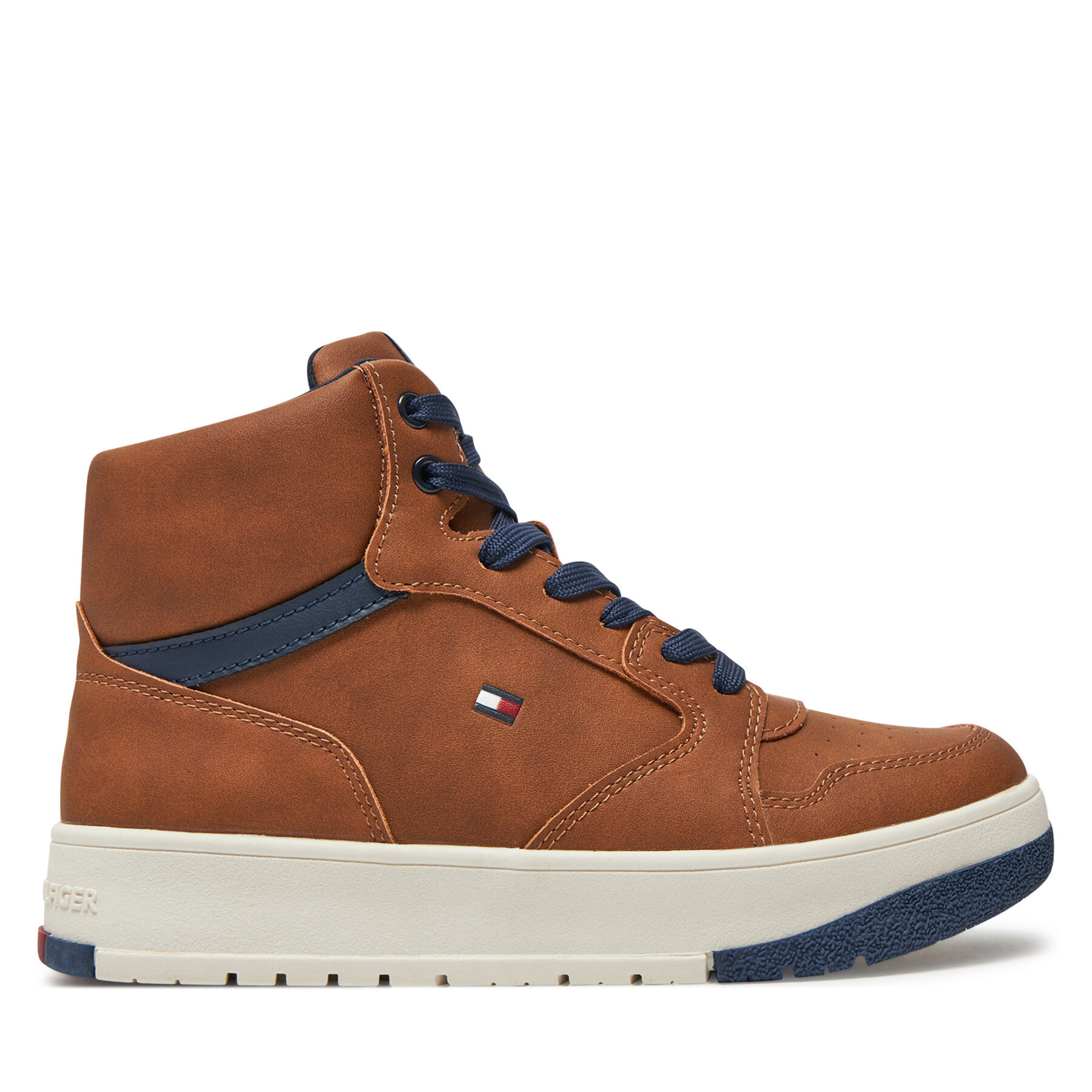  Sportcipők Tommy Hilfiger Mid Cutlace-Up Sneaker T3X9-33641-1351 S Barna akciós termékkép 1