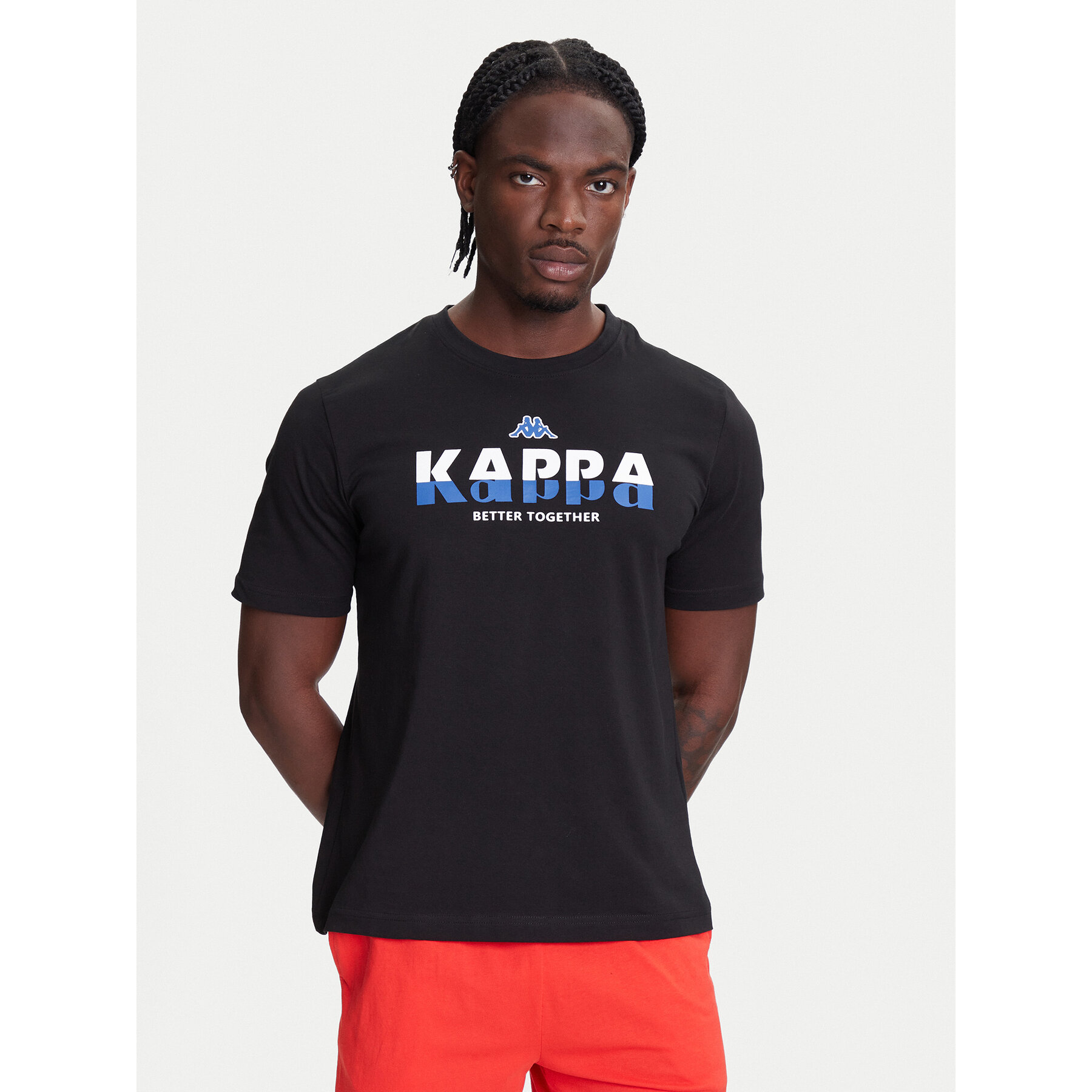 Kappa Marškinėliai 351U8KW 005 Juoda Regular Fit