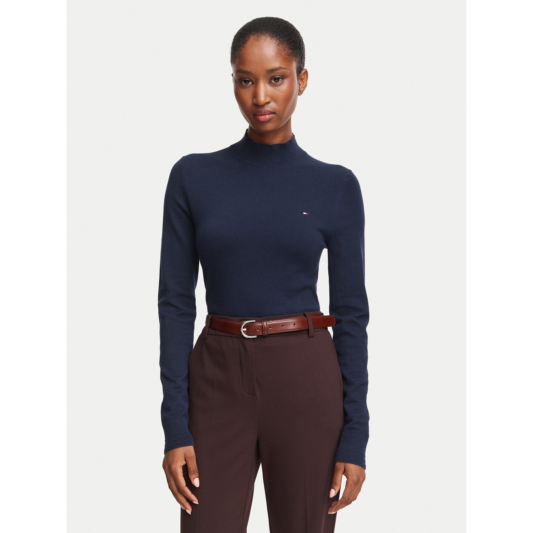 Tommy Hilfiger Rollkragenpullover WW0WW51383 Dunkelblau Regular Fit
