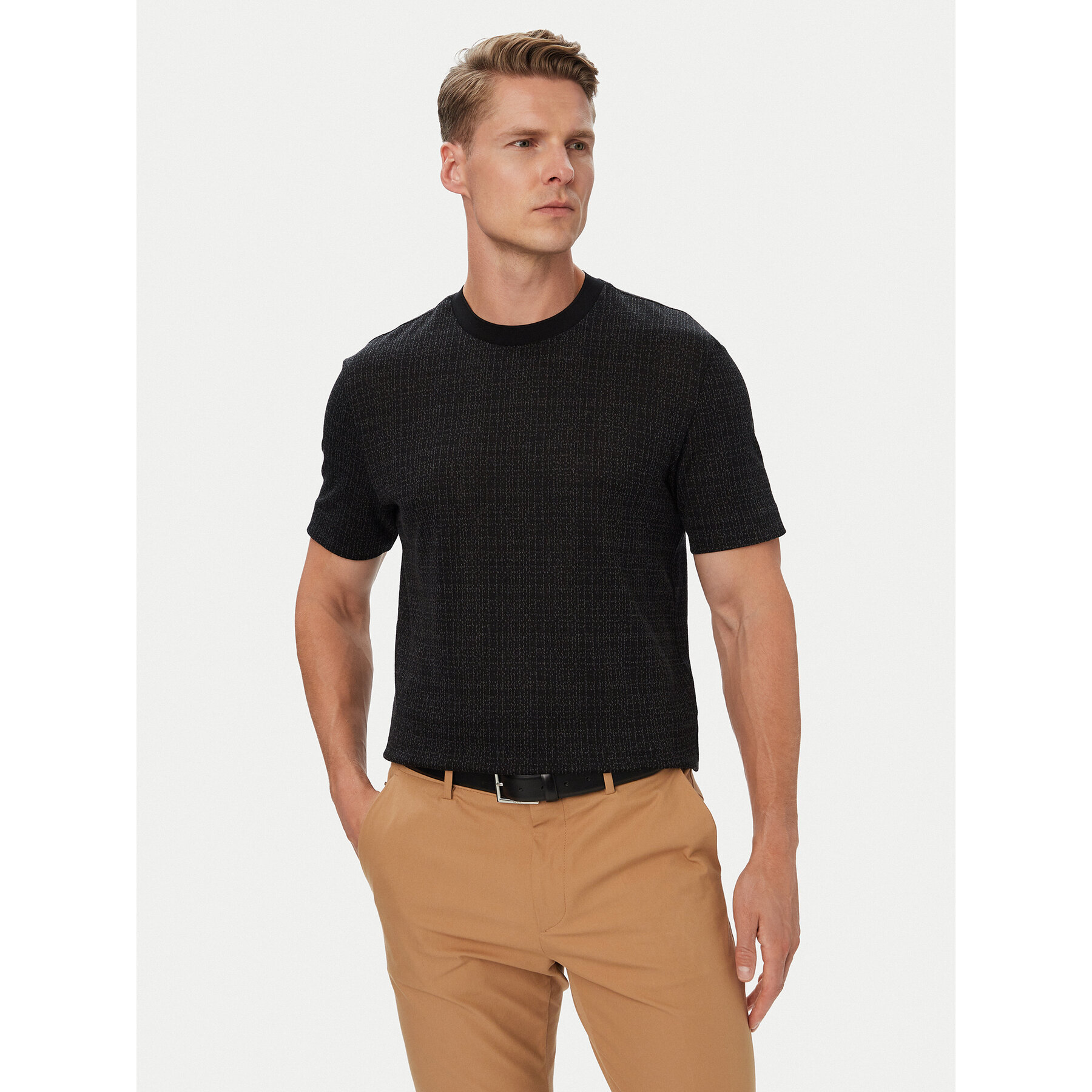 BOSS T-Shirt H-Thompson 181 50565299 Schwarz Regular Fit