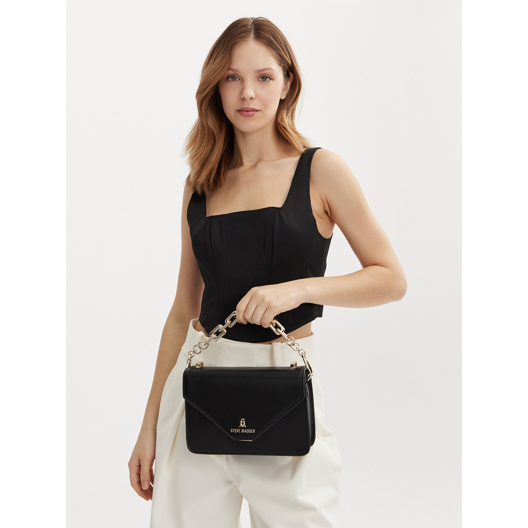 Ročna torba Steve Madden Bindio-L SM13000788-02002 Črna