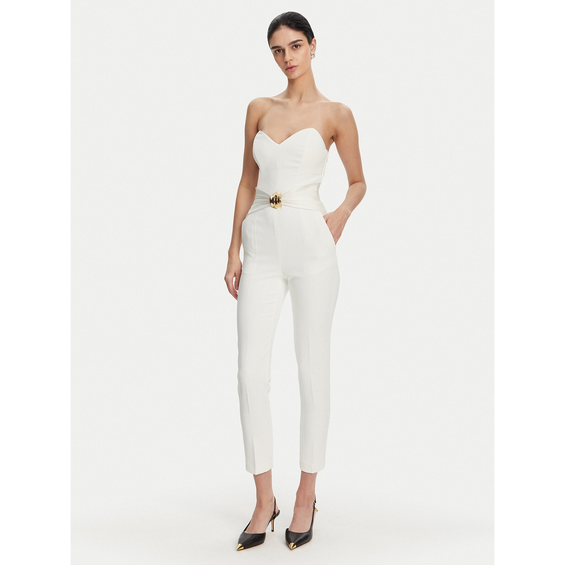 Elisabetta Franchi Jumpsuit TU-039-51E2 Weiß Regular Fit
