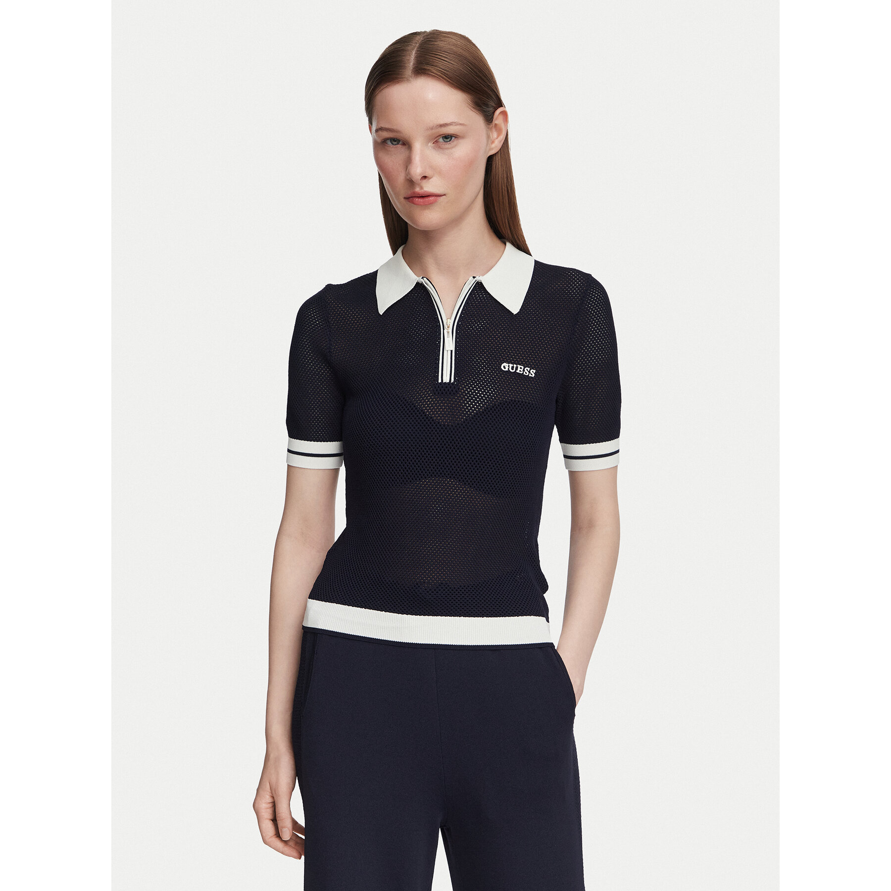 Guess Polo V6GR04 Z0725 Σκούρο μπλε Regular Fit