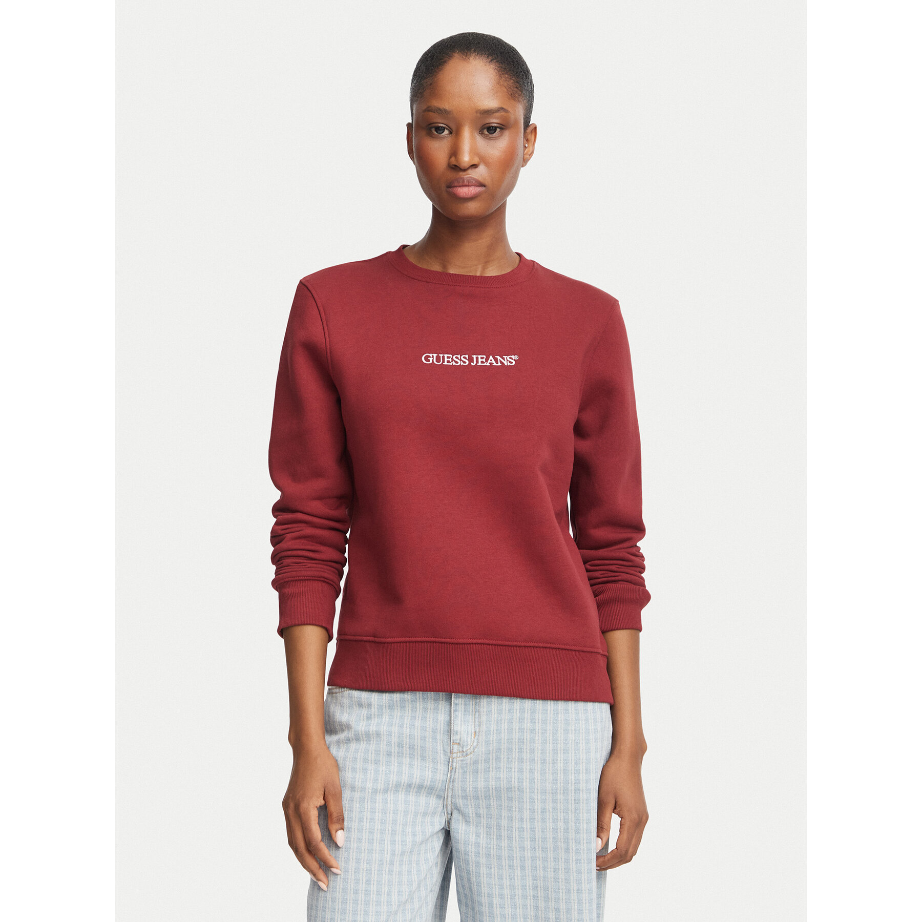 Guess Sweatshirt W4YQ10 KC811 Dunkelrot Regular Fit