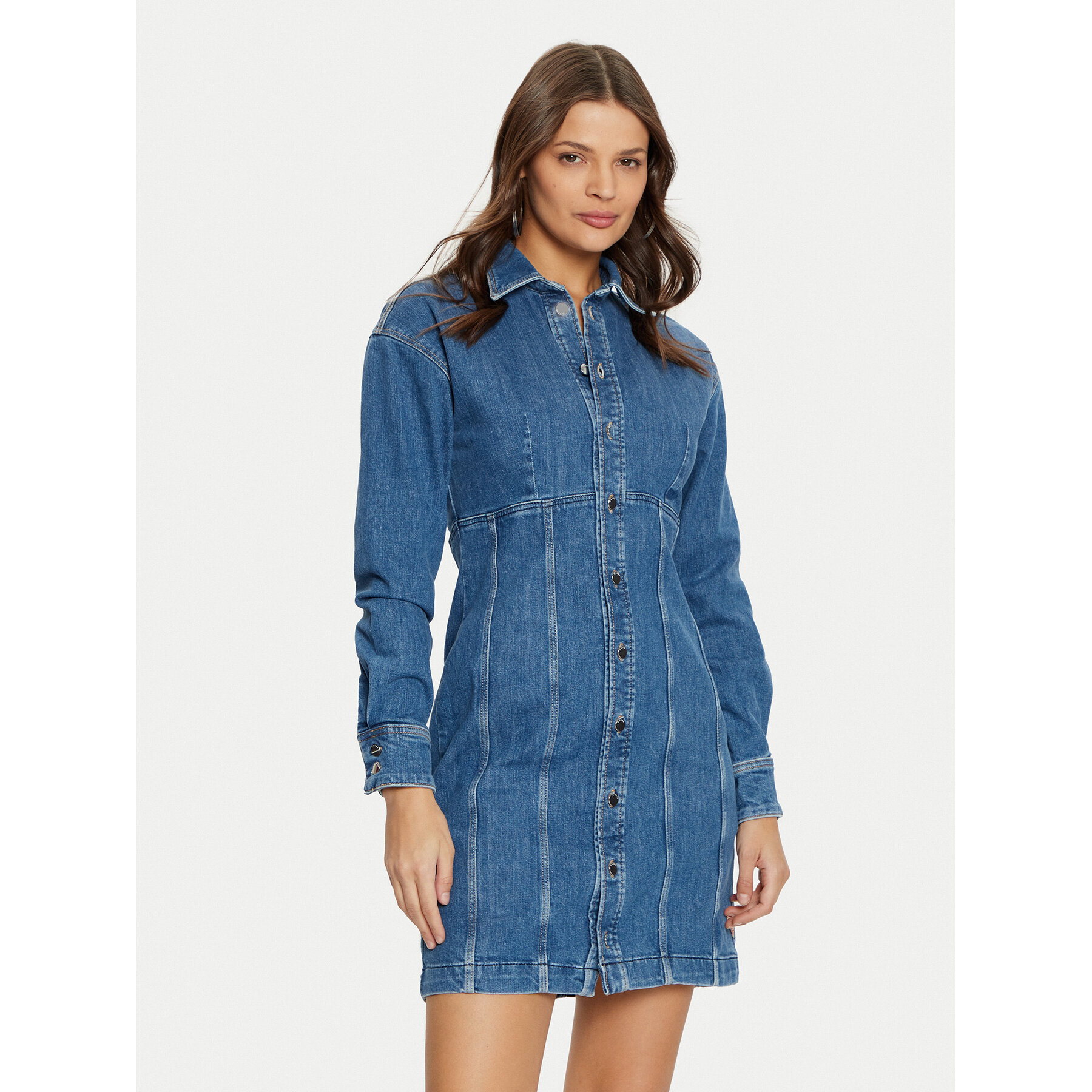 Guess Jeanskleid W5RK99 D4H71 Blau Regular Fit