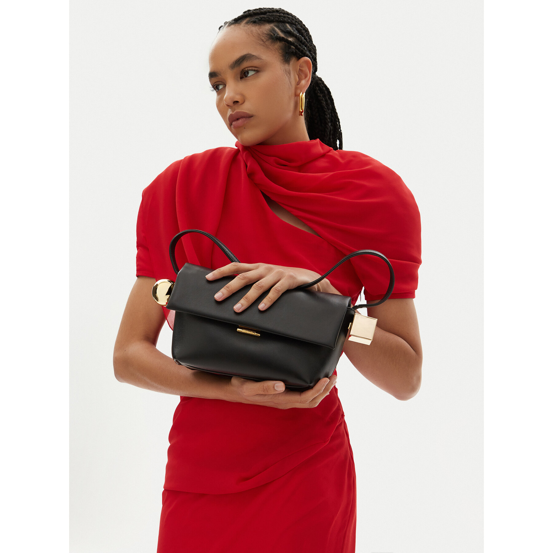 Kabelka JACQUEMUS Le Rond Carre 24H243BA383-3171 Čierna