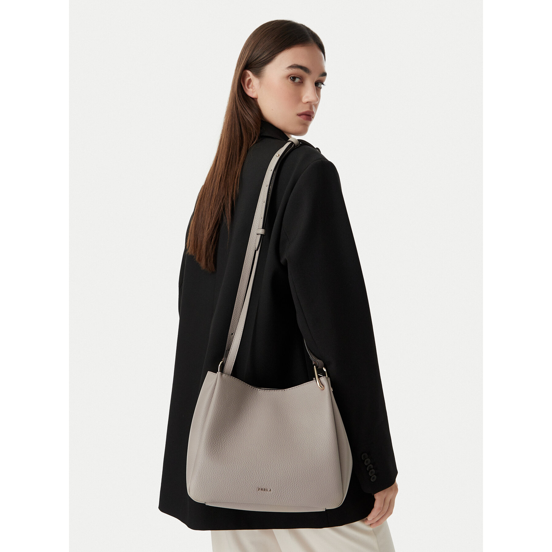 Geantă Furla Nuvola M WB02020 HSF000 CN 4892S Bej închis