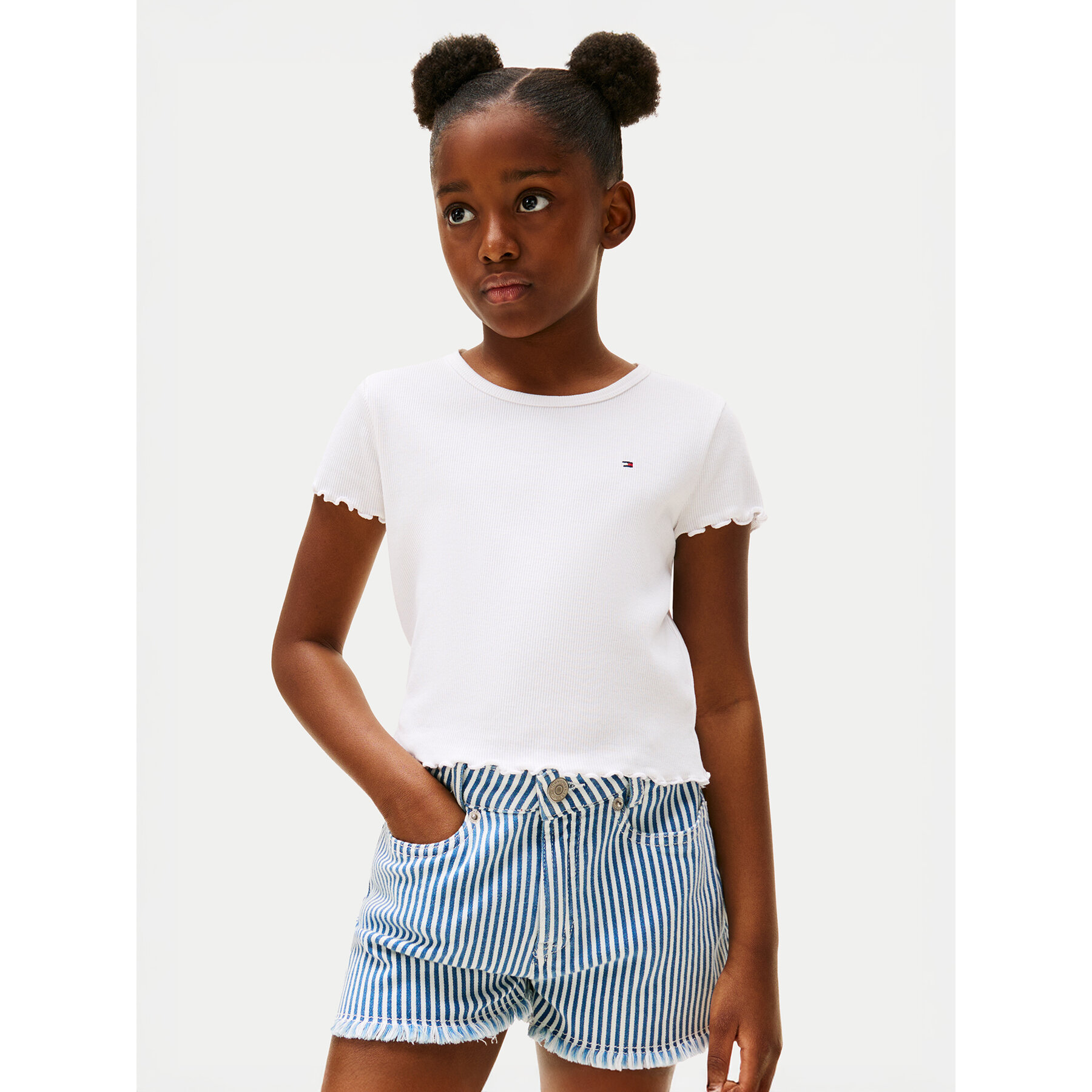 Tommy Hilfiger T-Shirt Essential KG0KG08590 Λευκό Regular Fit