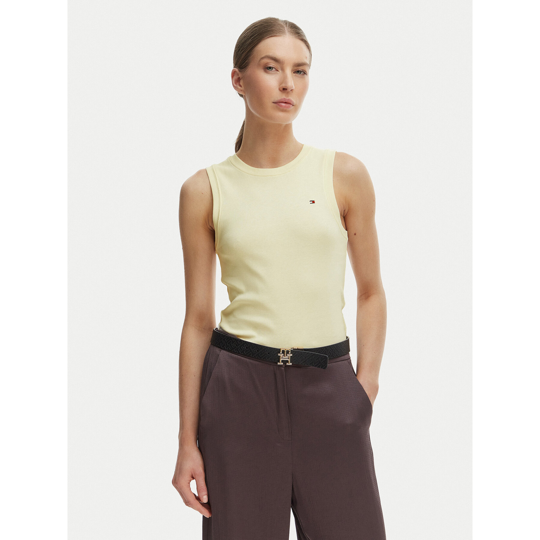 Tommy Hilfiger Top WW0WW47806 Beige Slim Fit