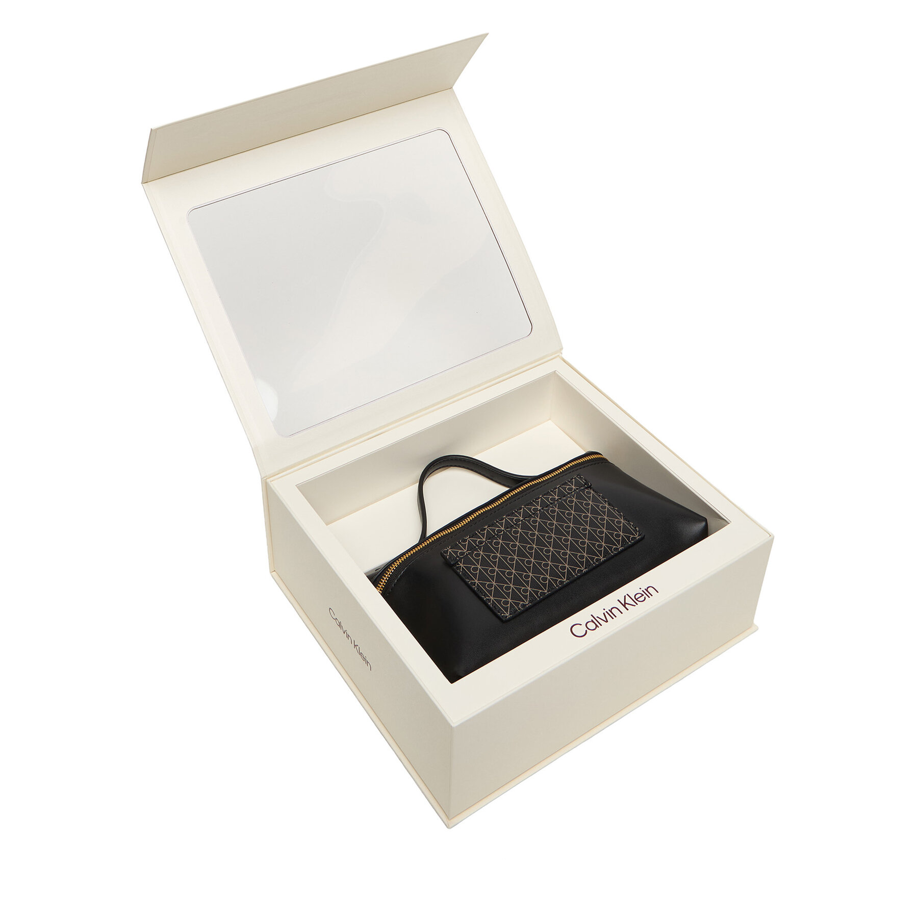 Несесер Calvin Klein Emblem Aop Beauty Case Giftset LV04F1102G Черен