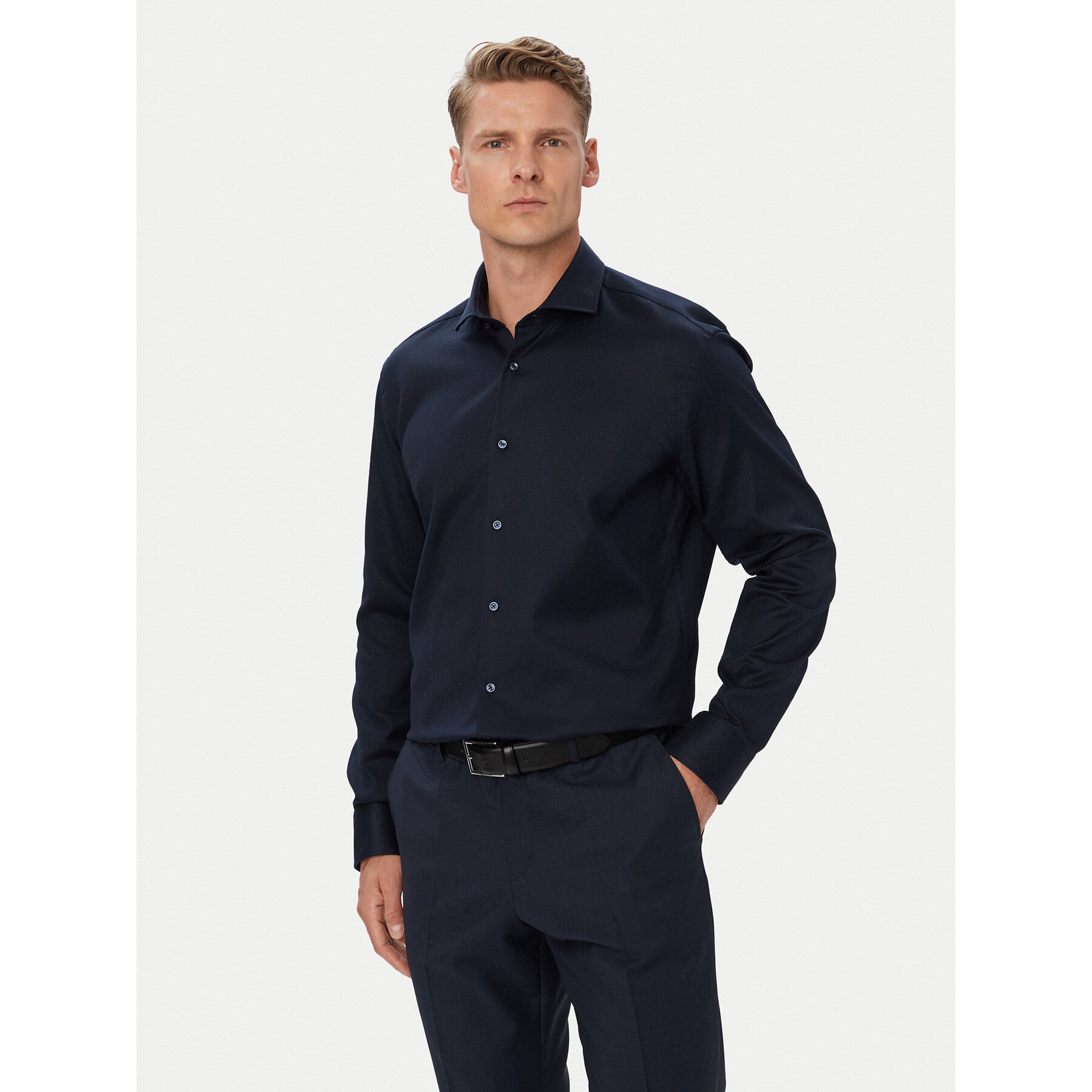 BOSS Hemd H-Joe 50567023 Dunkelblau Regular Fit
