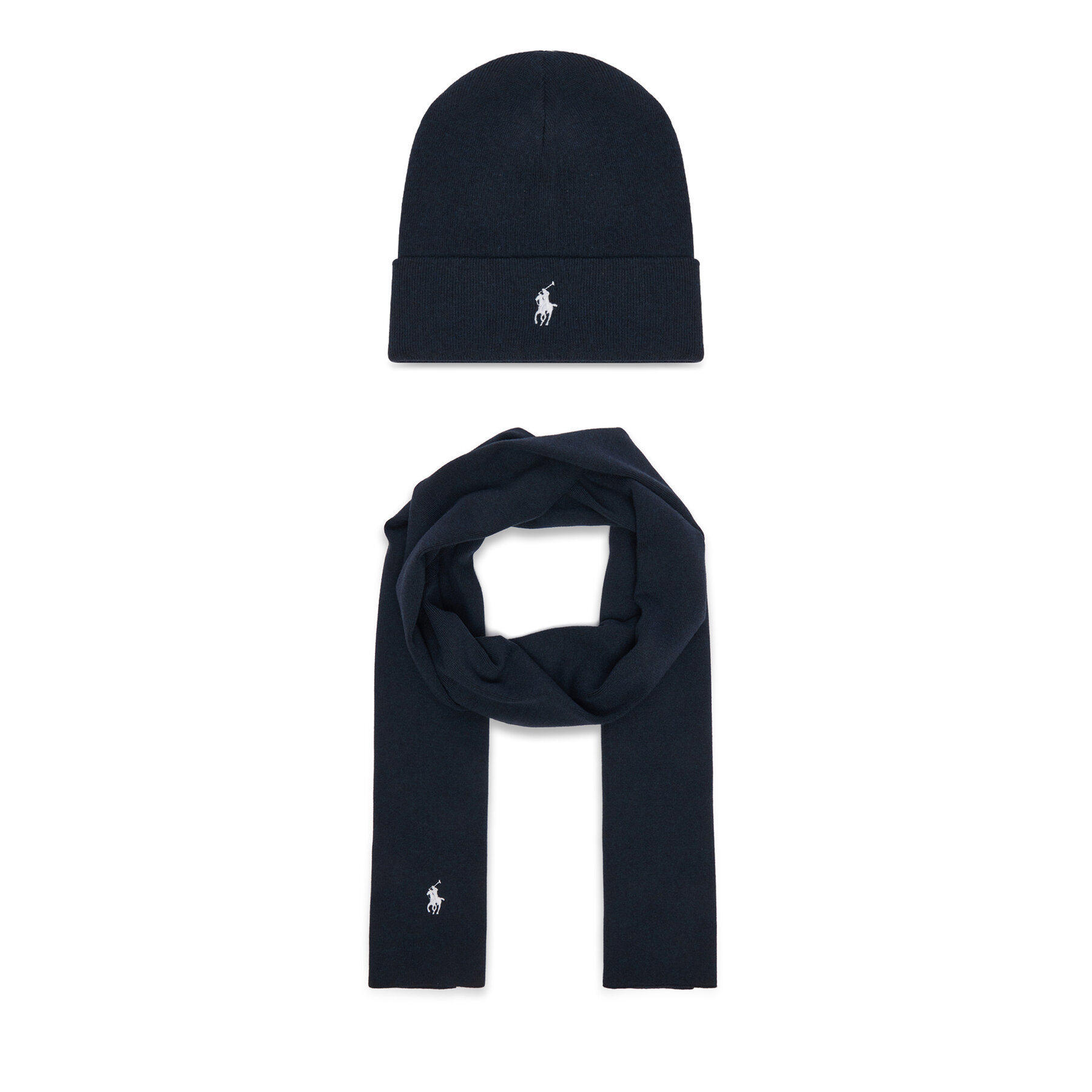 Sada čepice a šál Polo Ralph Lauren 710B28980001 Tmavomodrá