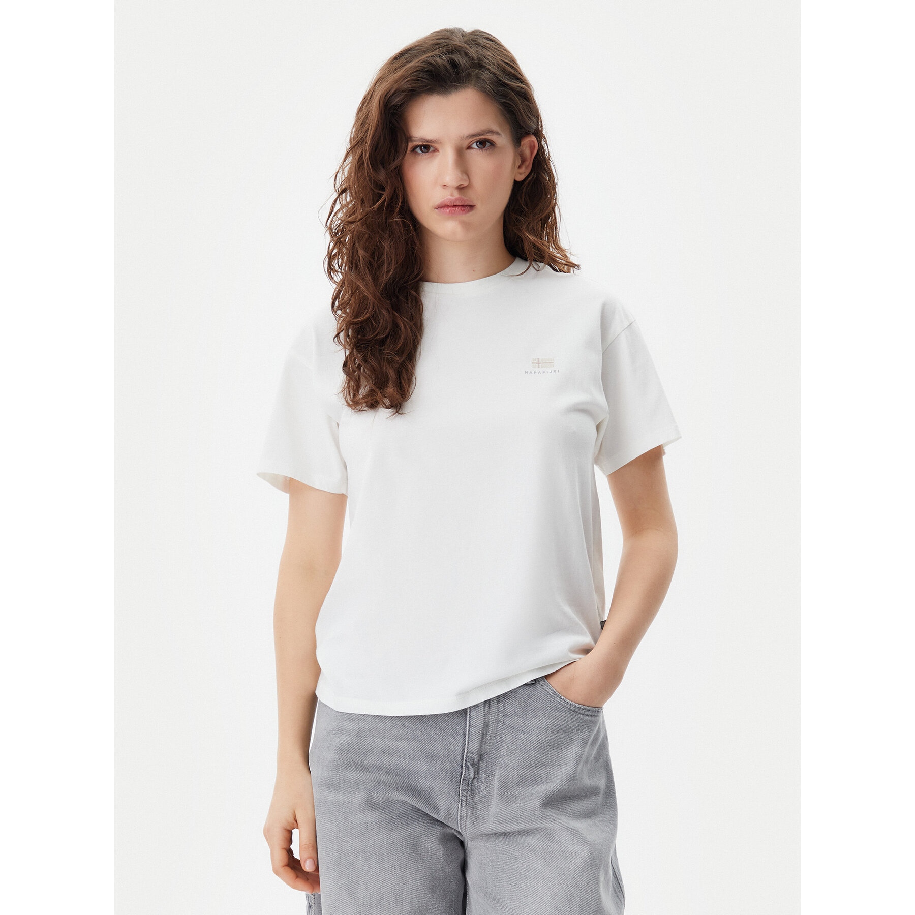 Napapijri T-shirt S-Nina NP0A4H87 Bianco Regular Fit