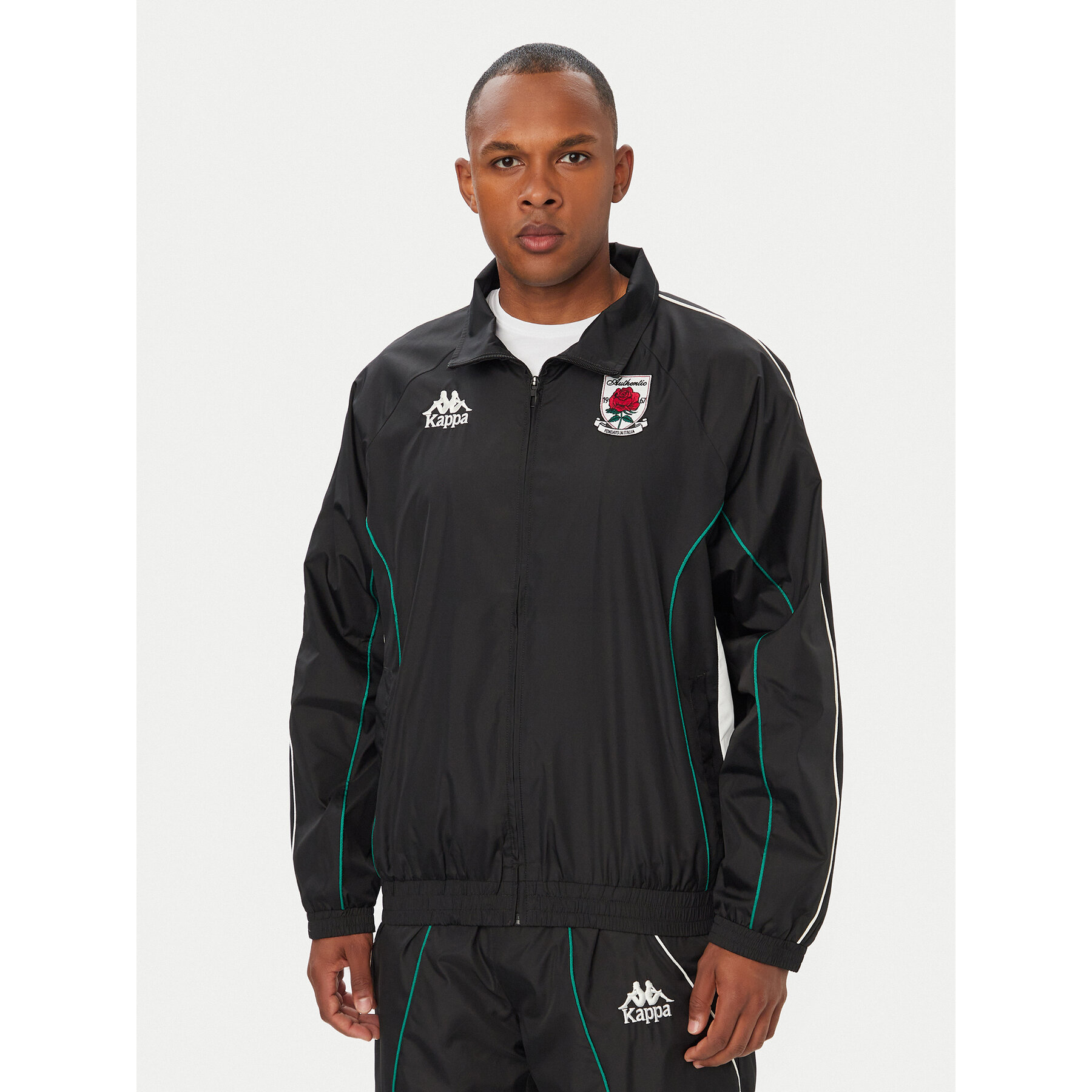Kappa Majica dugih rukava Authenthic Omniak 311Q6VW Crna Oversize