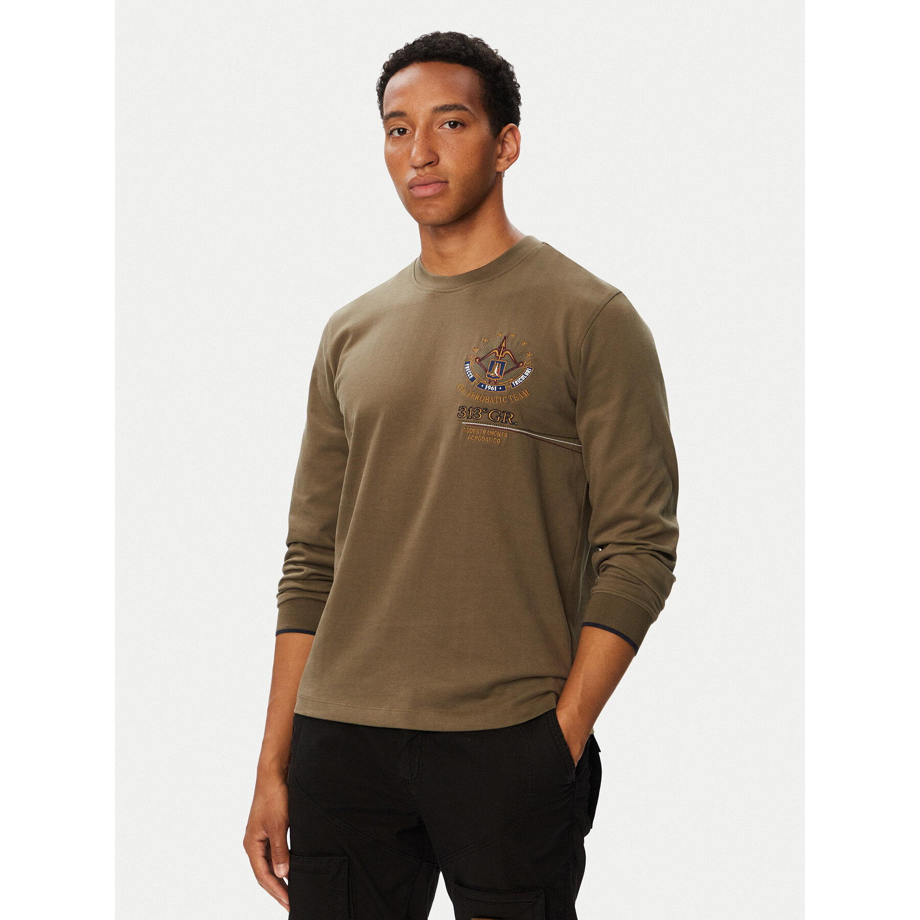 Aeronautica Militare Longsleeve 262TS2573UJ00703 Khakifarben Regular Fit