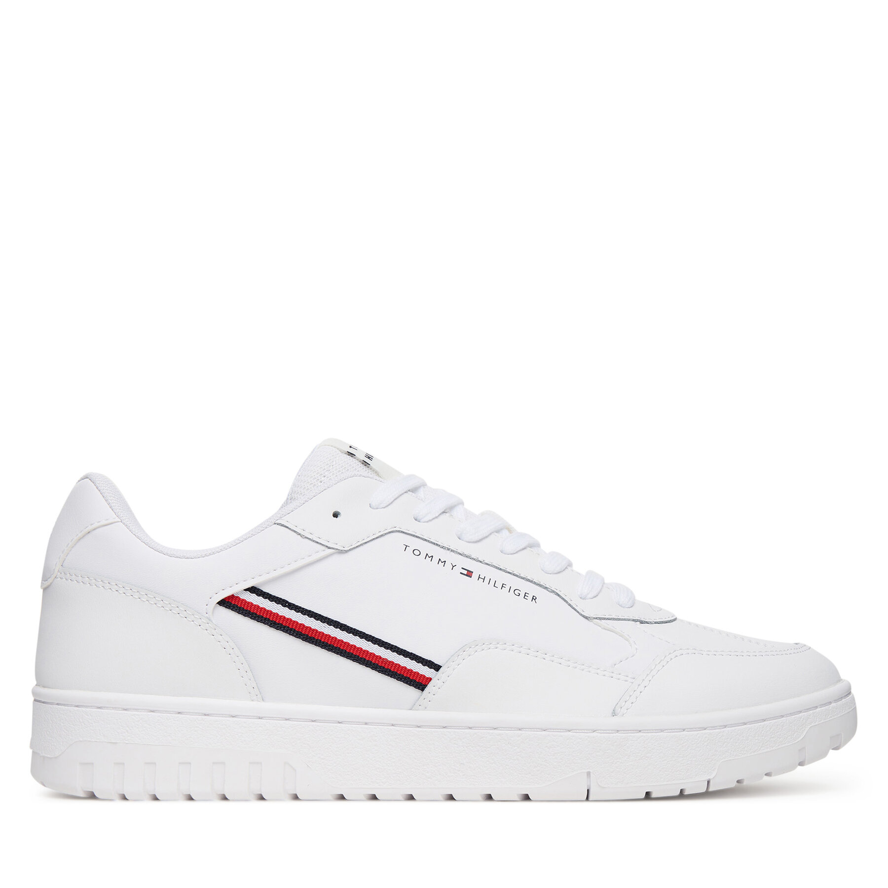 Сникърси Tommy Hilfiger Th Basket Core Stripes FM0FM05631 Бял