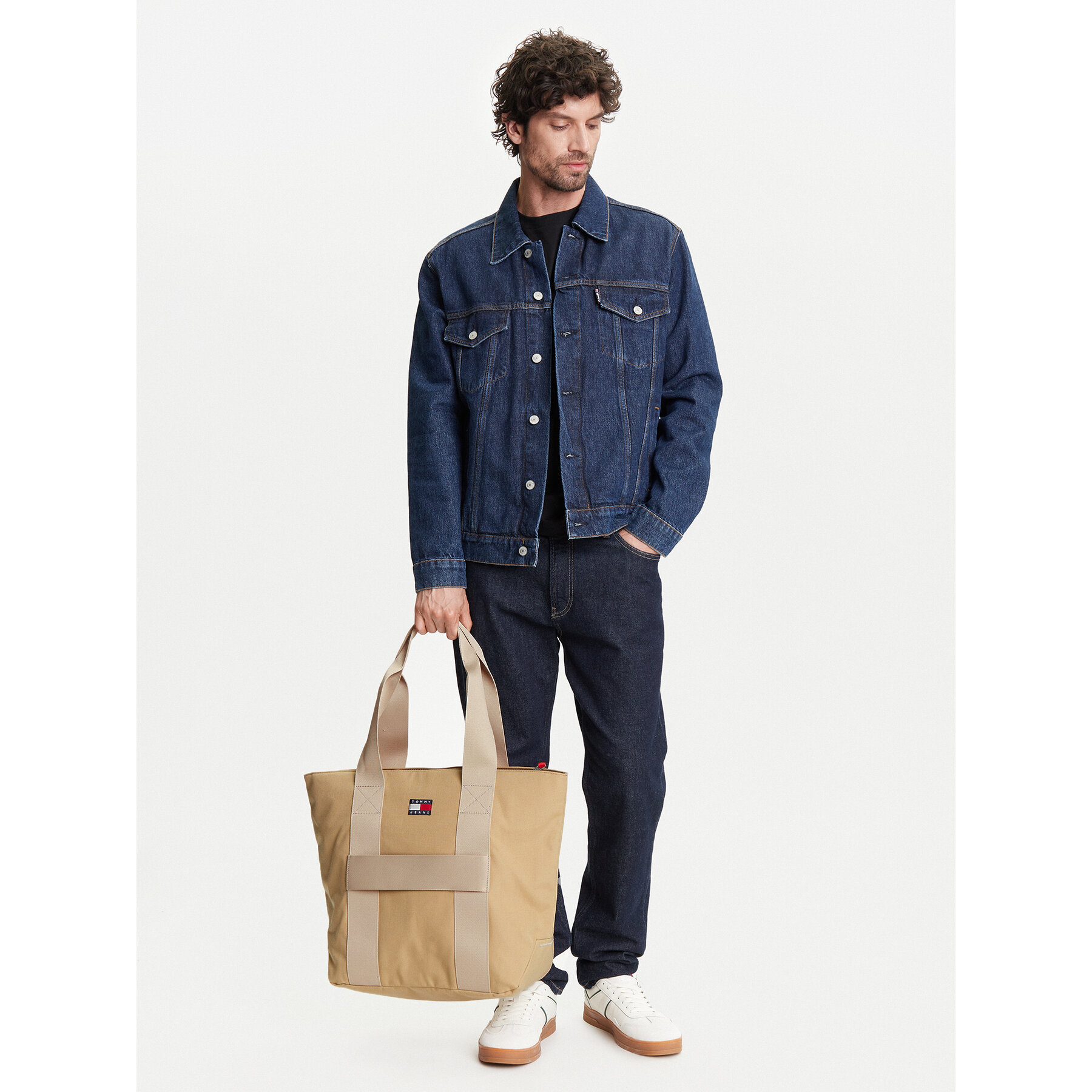 Geantă Tommy Jeans Retro Cool Tote AM0AM13278 Bej