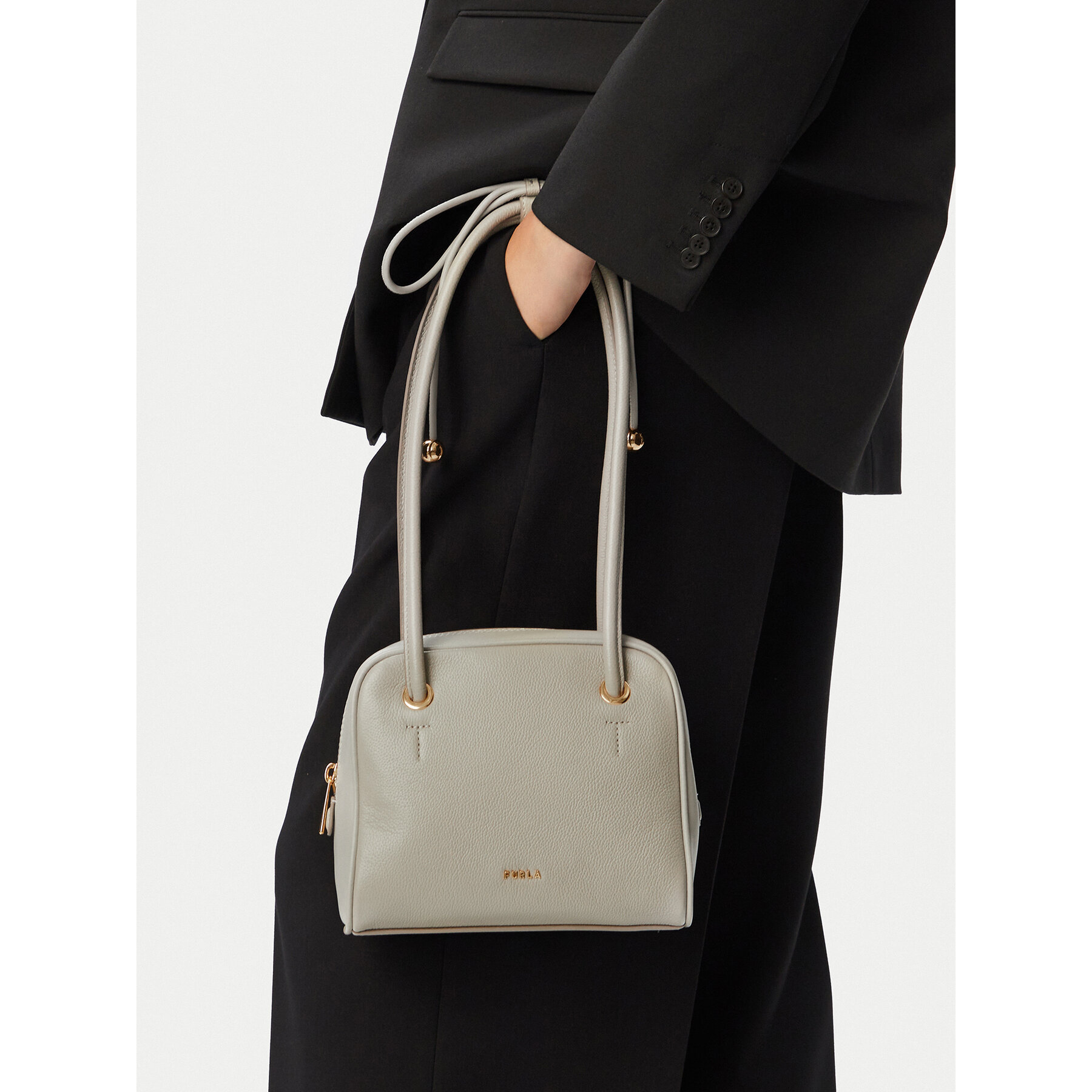 Ročna torba Furla Poppy S WB02064 BX4573 CN 4897S Siva