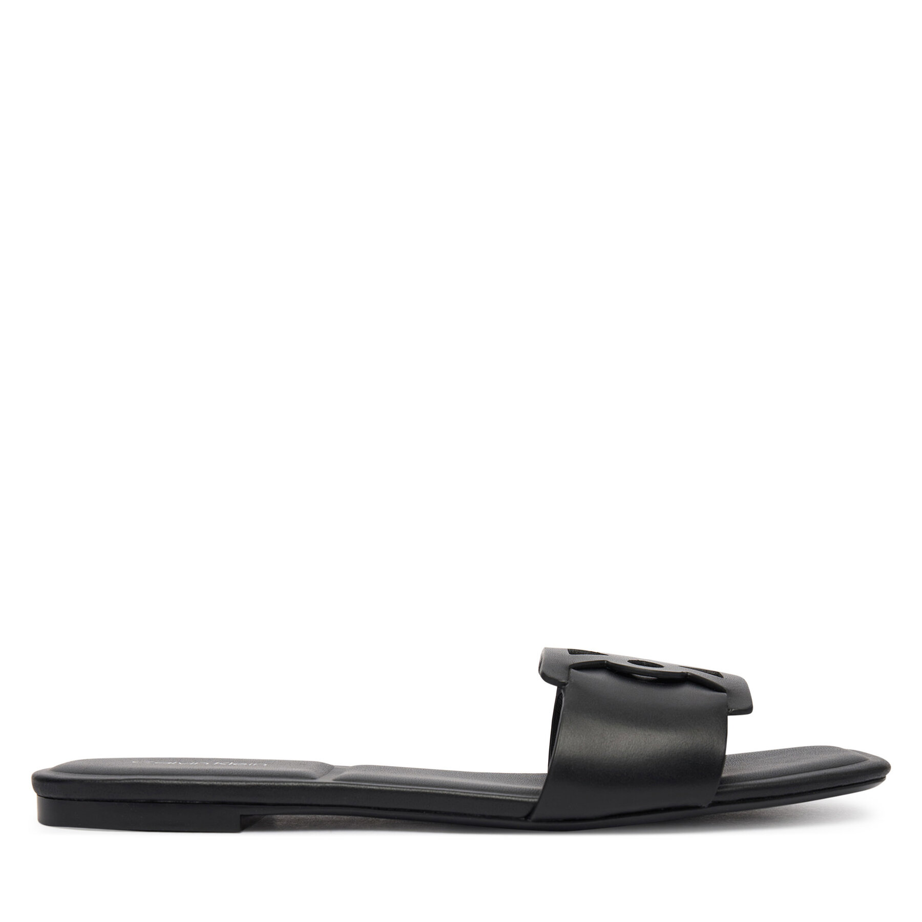 Şlapi Calvin Klein Square Flat Sandal Emblem HW0HW03128 Negru