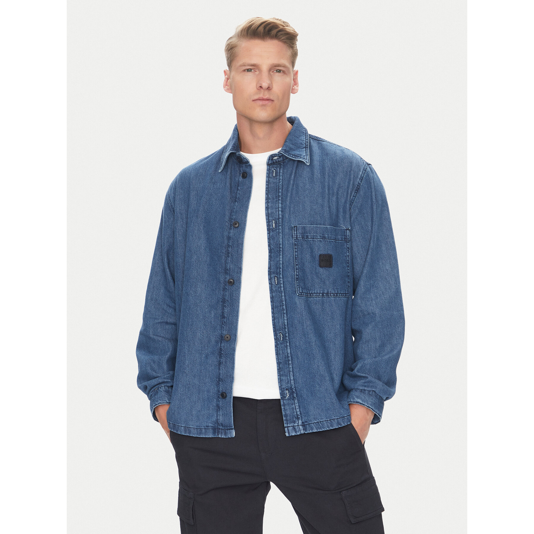 BOSS Jeanshemd Laredo 50544660 Dunkelblau Regular Fit