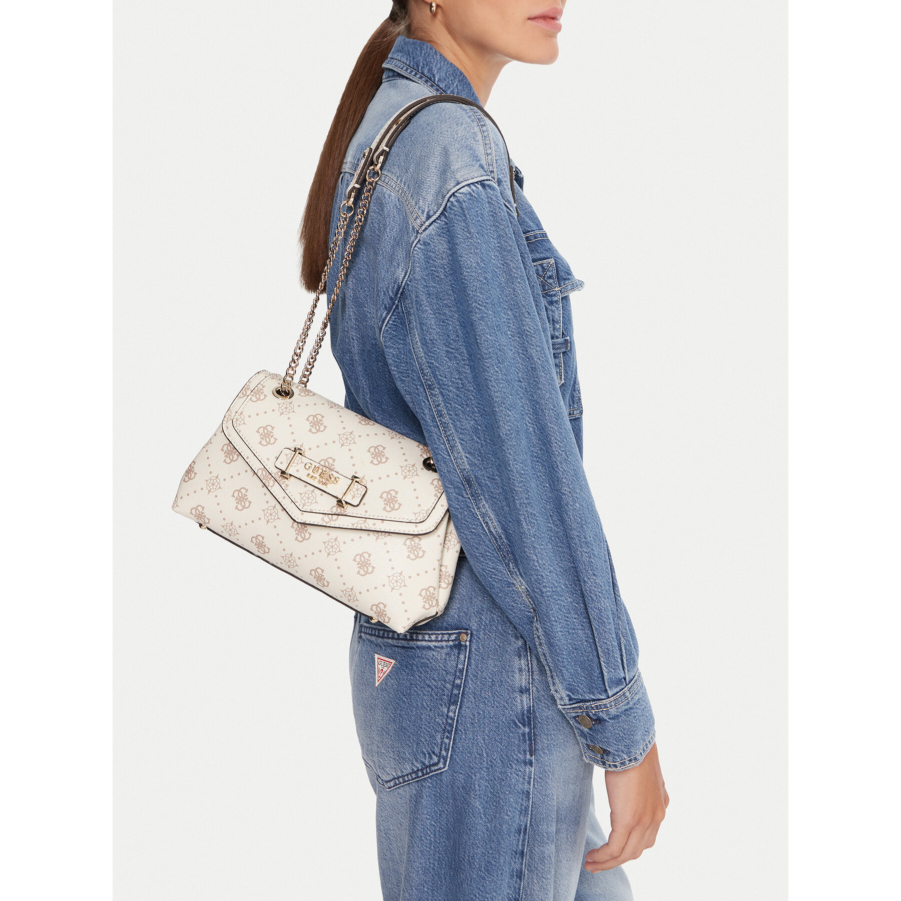 Дамска чанта Guess HWGP98 90210 Екрю