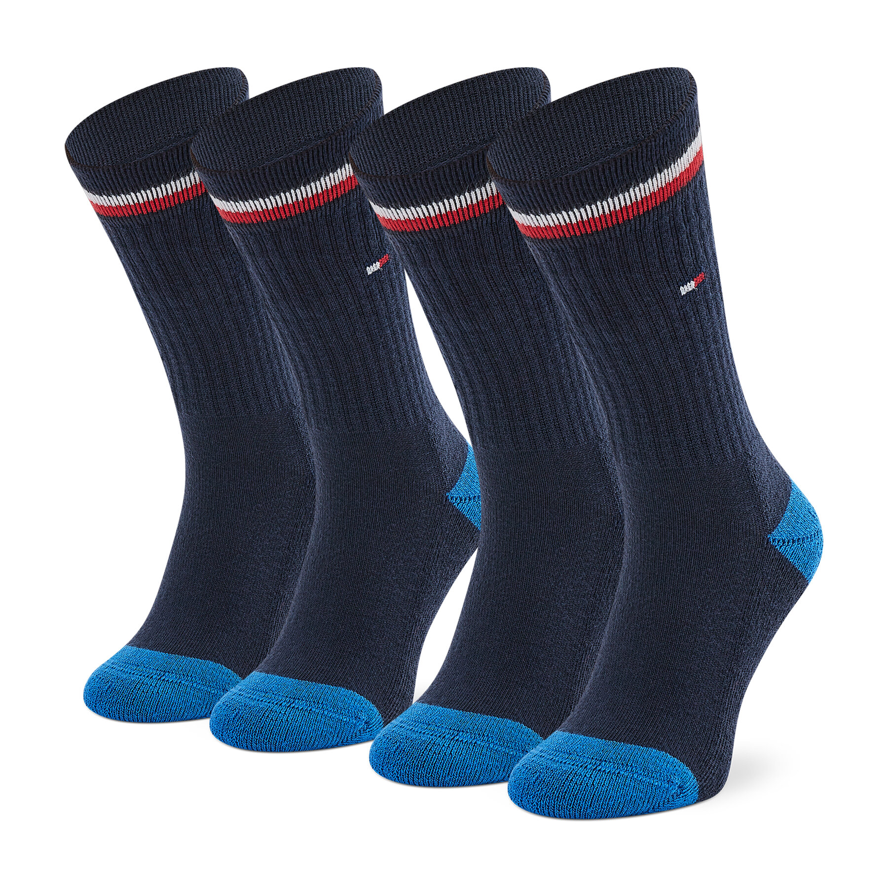 Set 2 parov otroških visokih nogavic Tommy Hilfiger 100001500 Midnight Blue 563