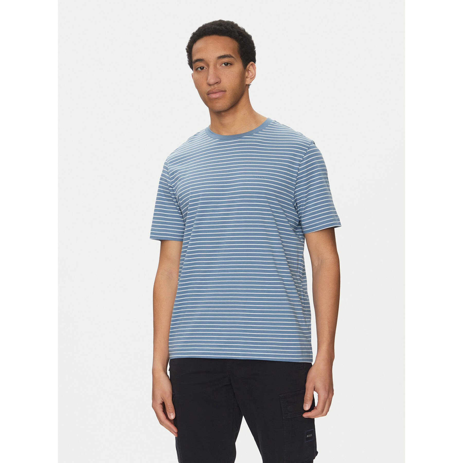 BOSS Póló TalesStripe 50499334 Kék Relaxed Fit