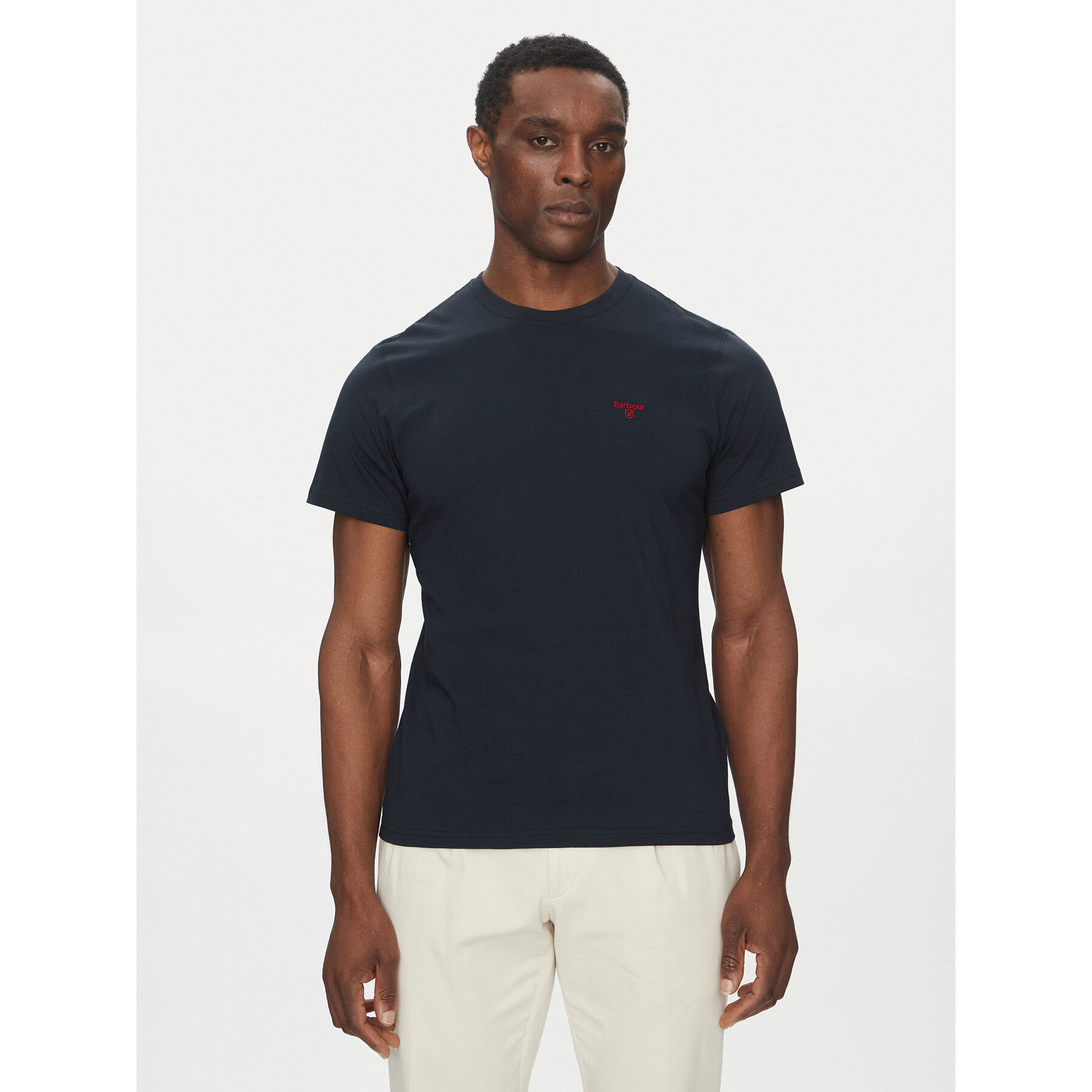 Barbour Marškinėliai Essential Sports MTS0331NY91 Tamsiai mėlyna Tailored Fit