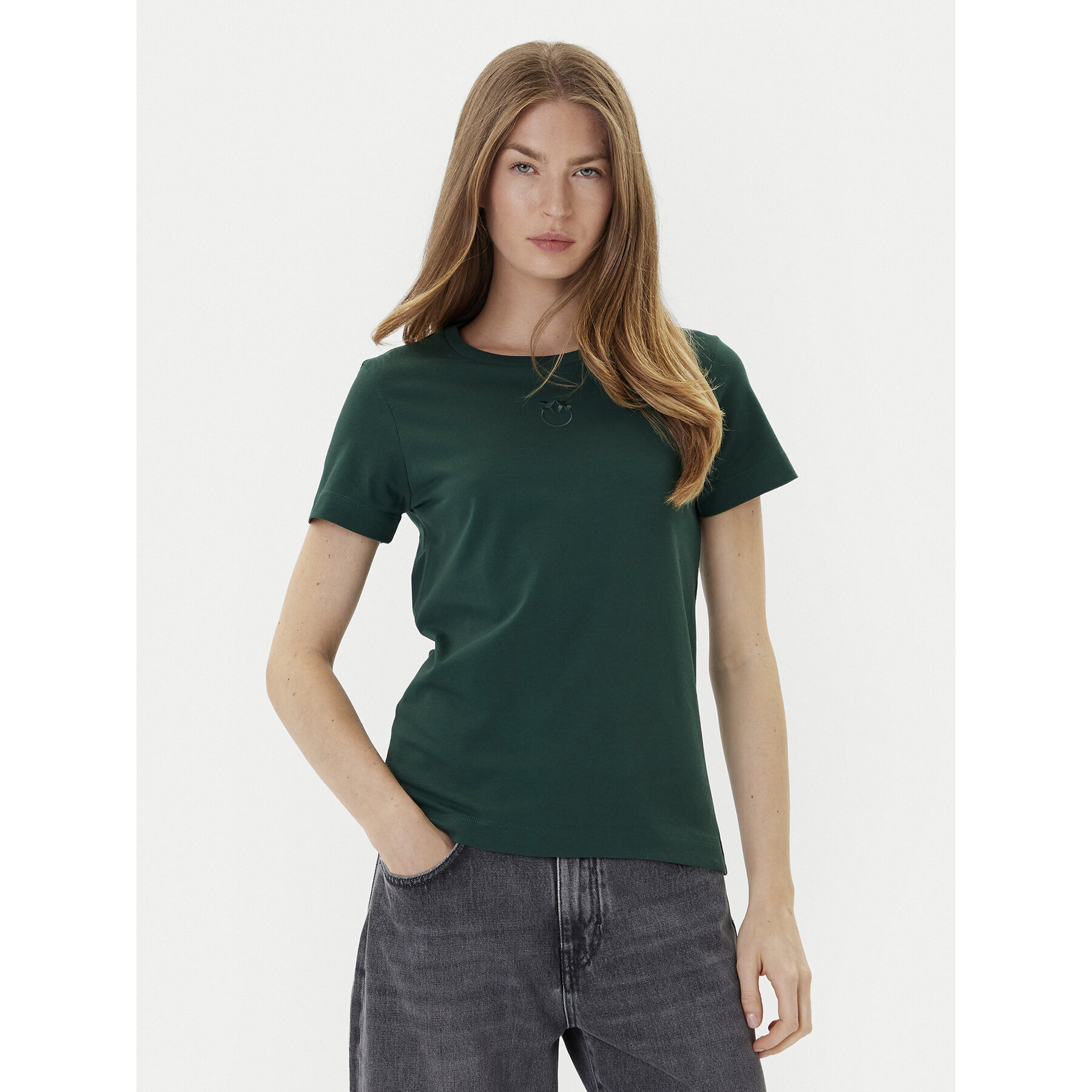 PINKO T-Shirt Bussolotto 100355 A2RD Πράσινο Regular Fit