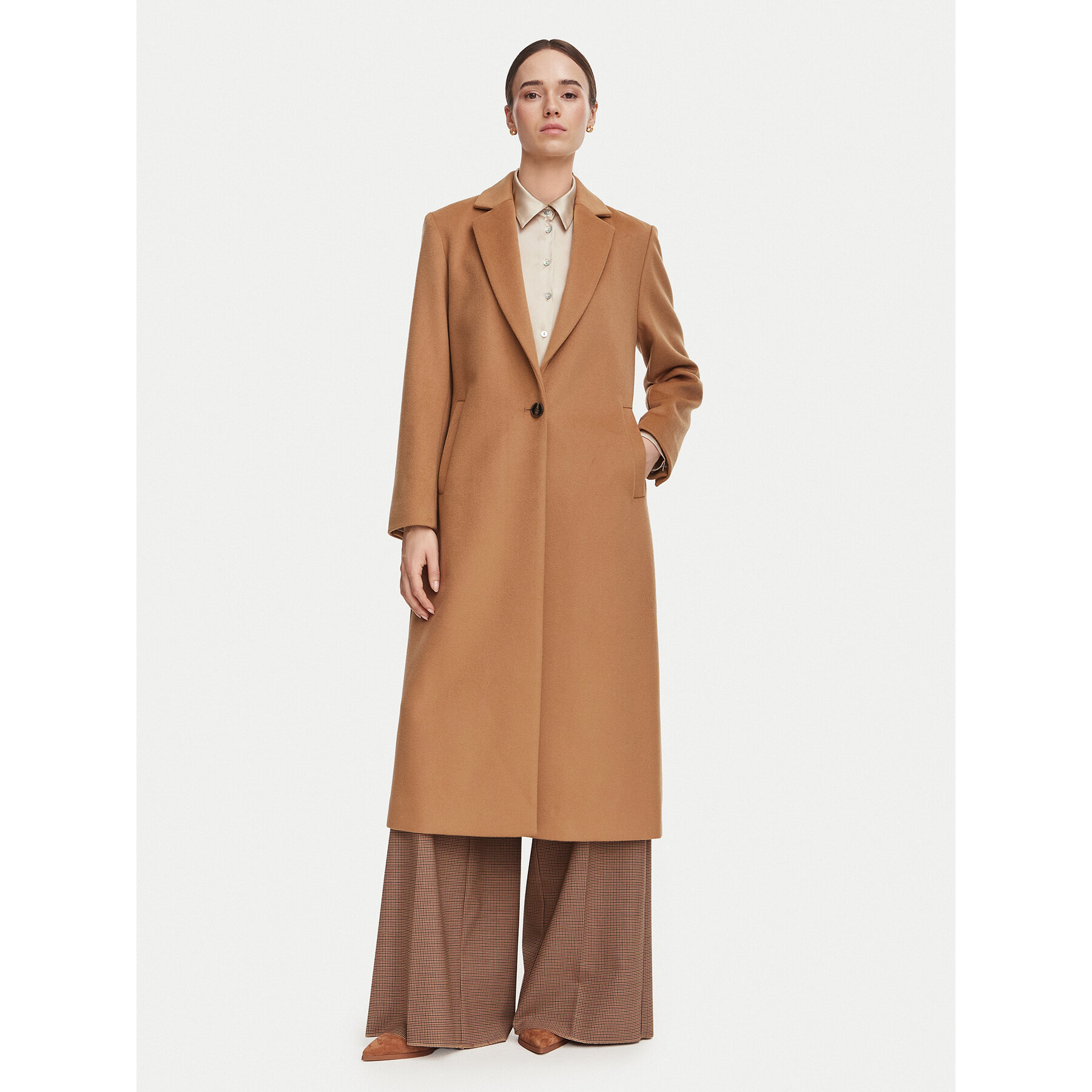 Marella Wollmantel Pavido 2623016031 Braun Loose Fit