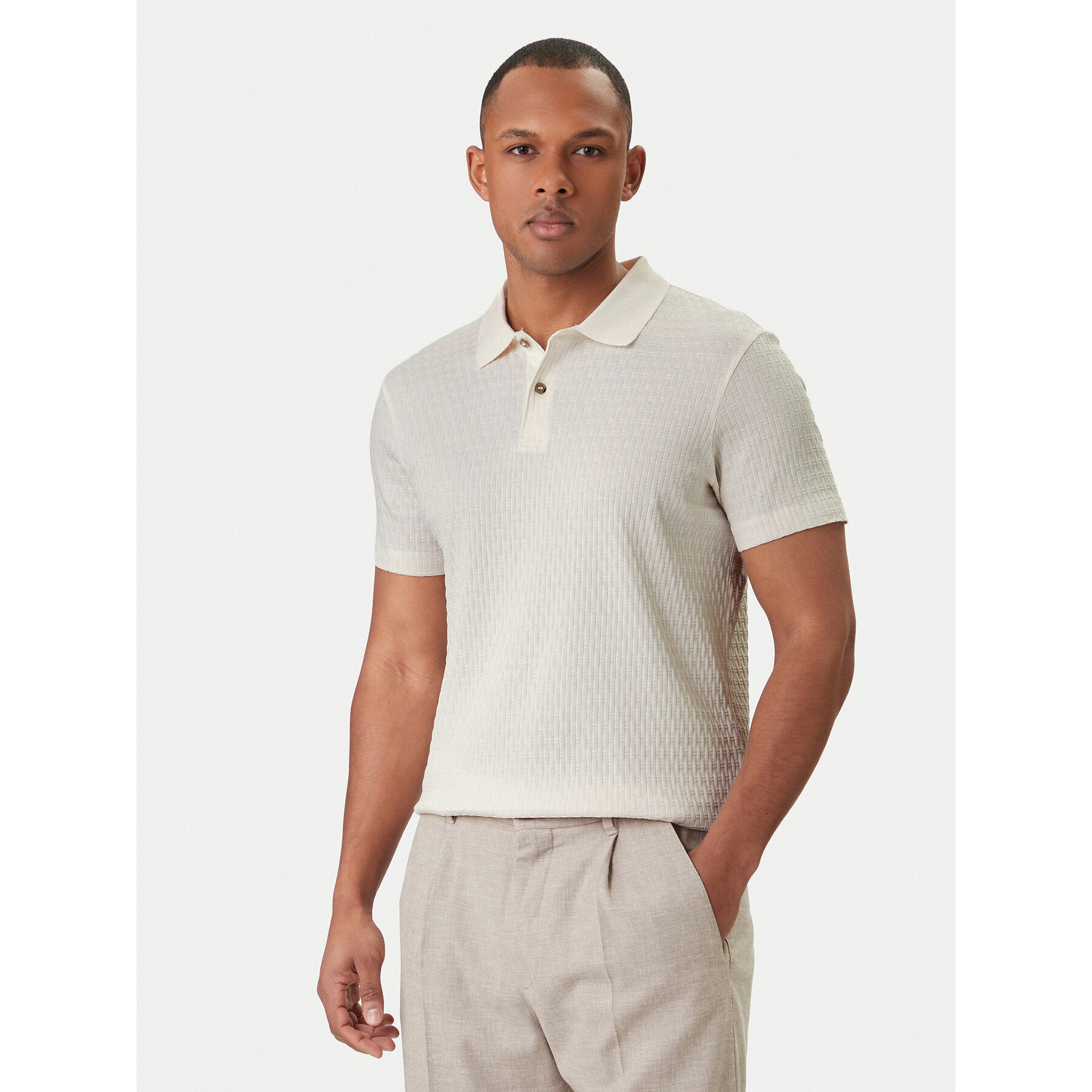 JOOP! Poloshirt Jorge 30101934 Écru Slim Fit