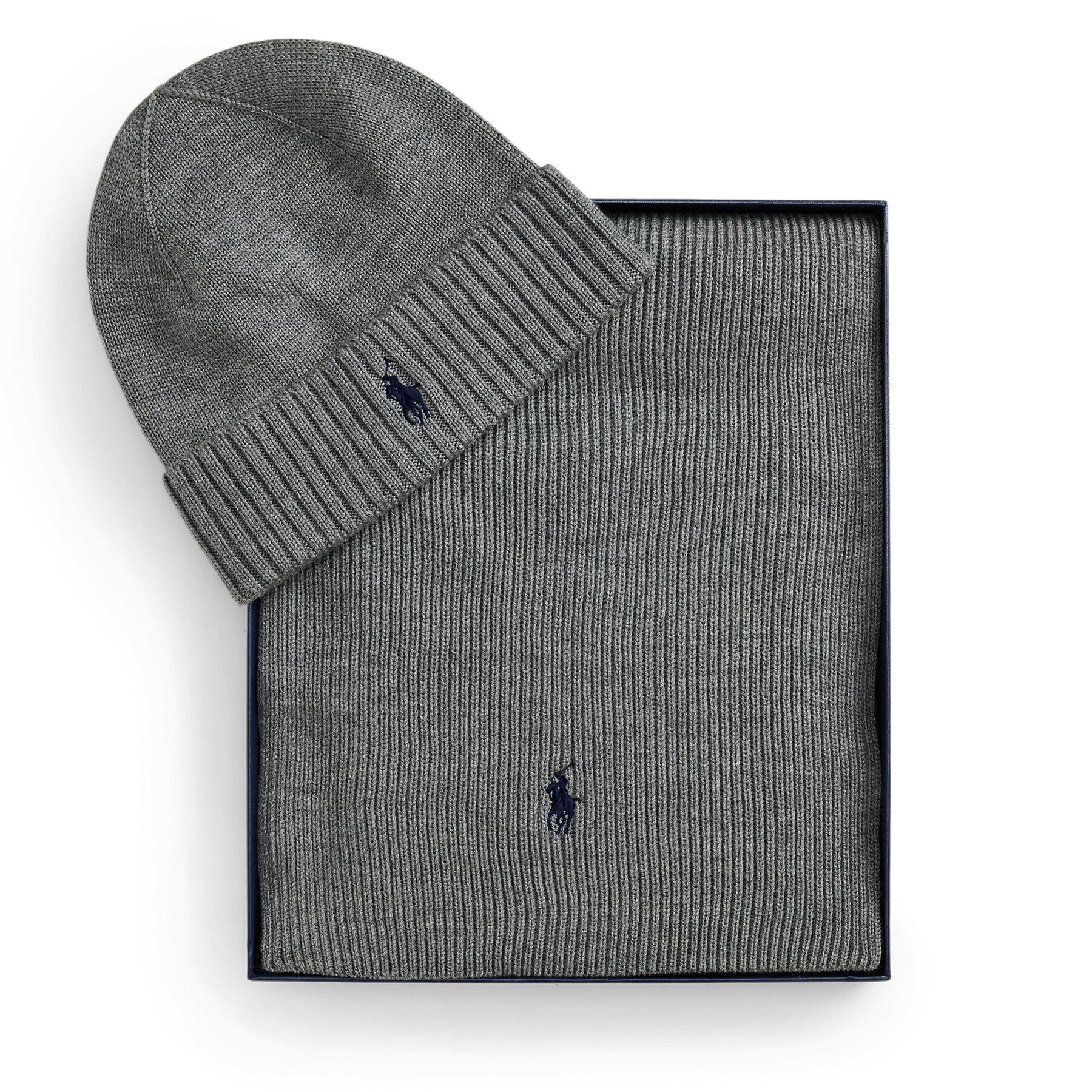 Set šal i kapa Polo Ralph Lauren 710951146004 Tamno siva