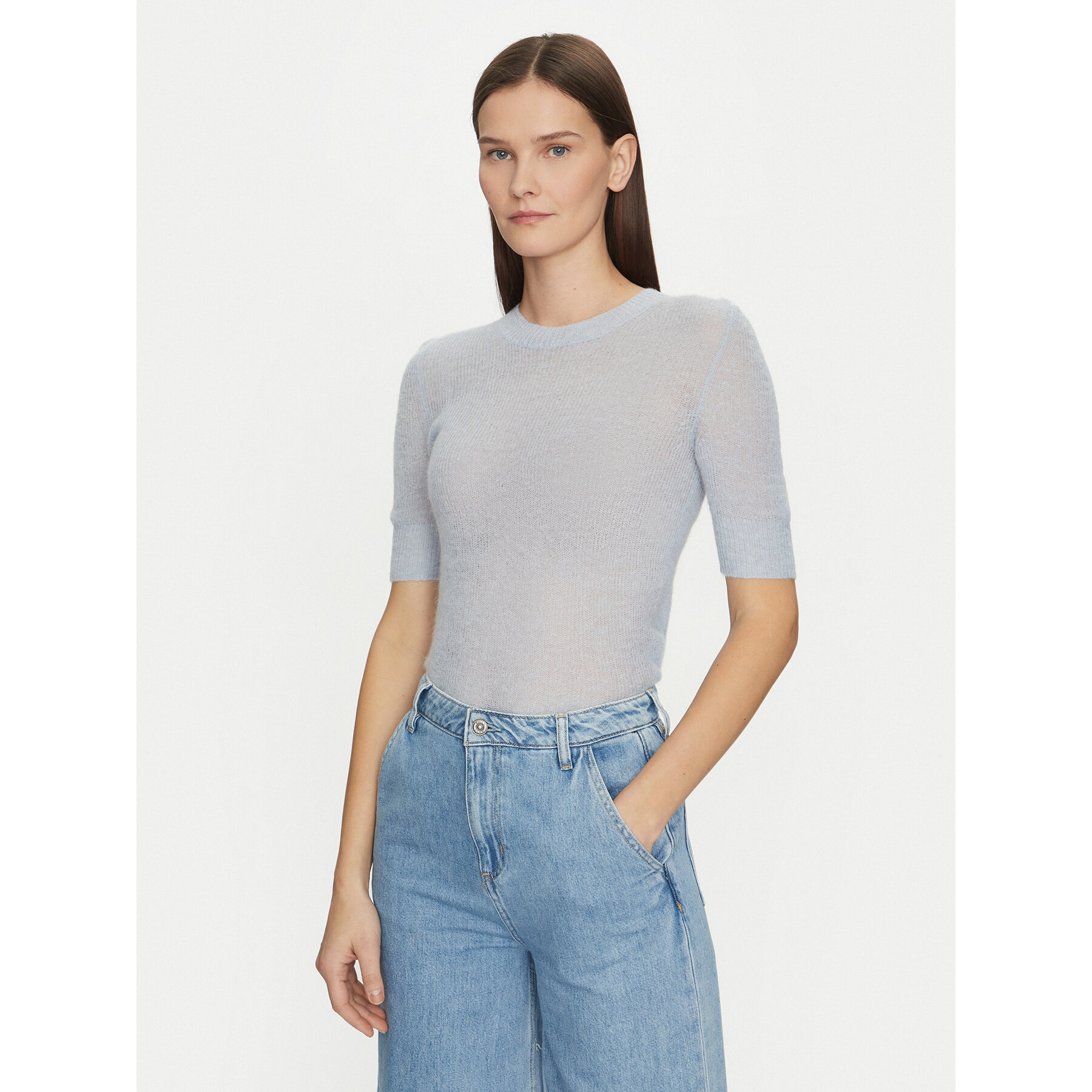 BOSS Pullover 50530718 Himmelblau Slim Fit
