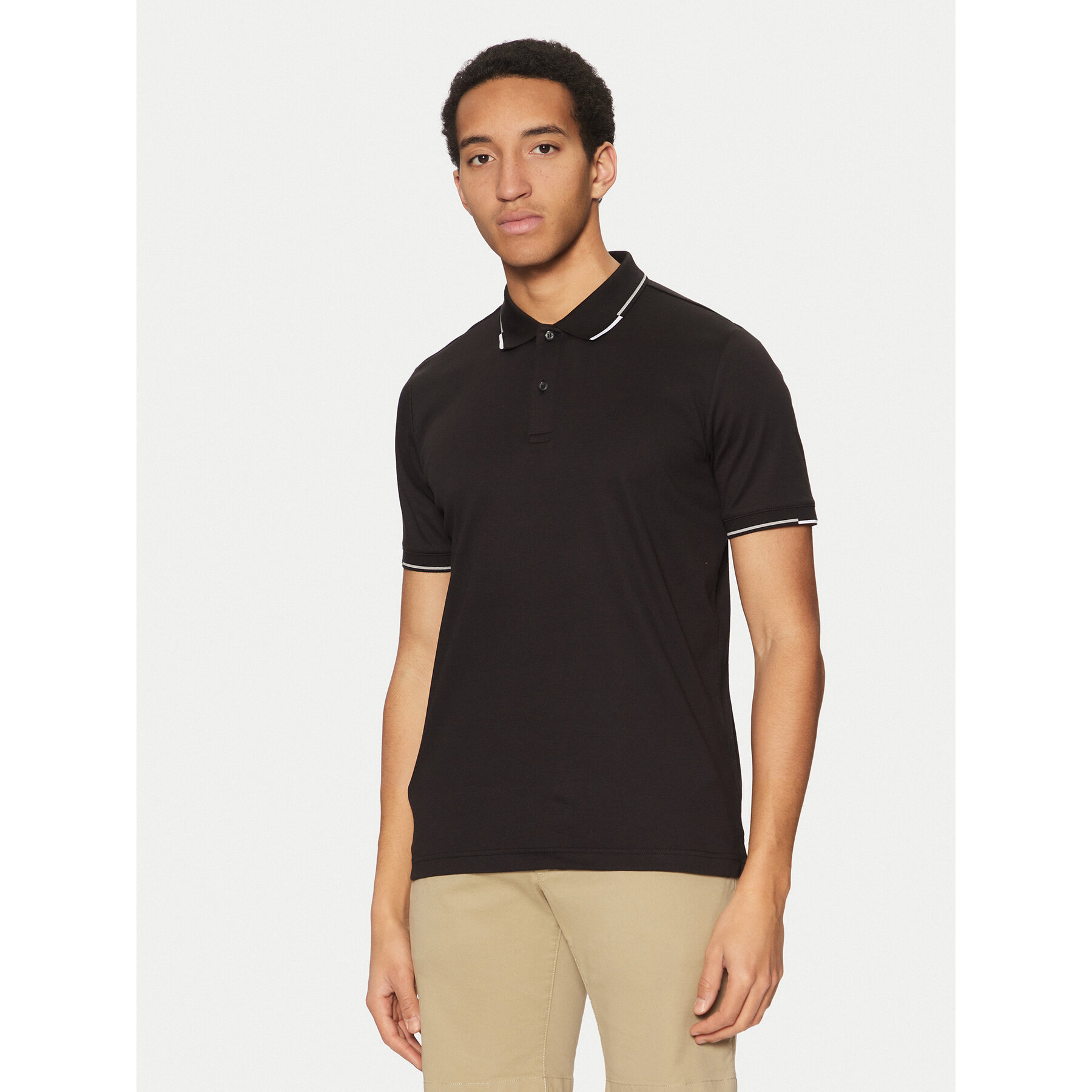 Calvin Klein Pólóing K10K114130 Fekete Regular Fit
